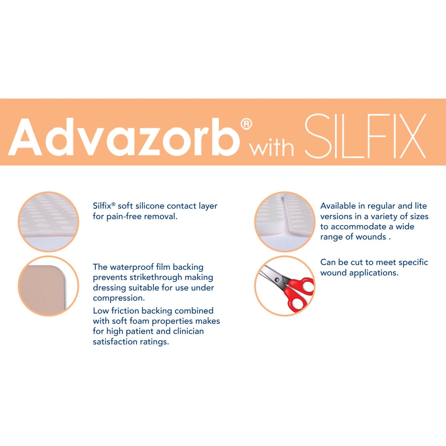 Advazorb Silfix® Nonadhesive without Border Silicone Foam Dressing