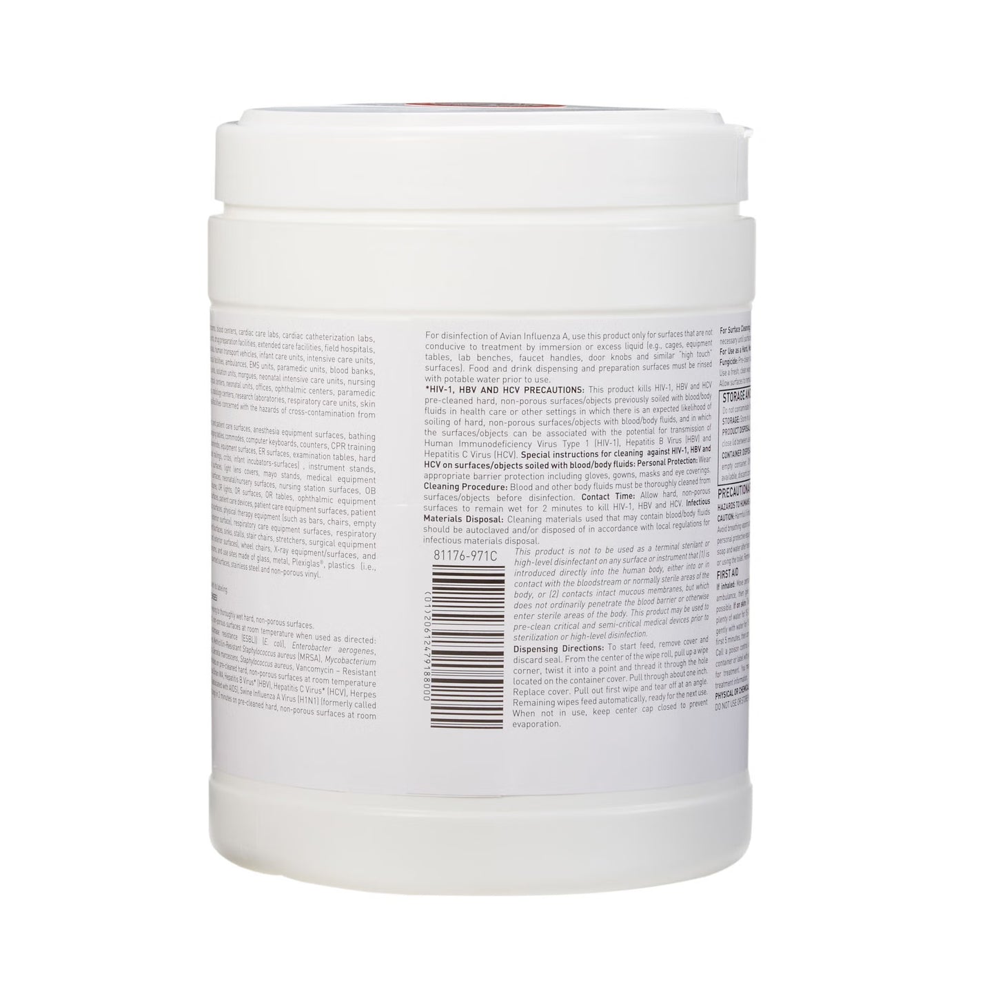 McKesson Germicidal Large Surface Disinfectant Wipes, Canister, .