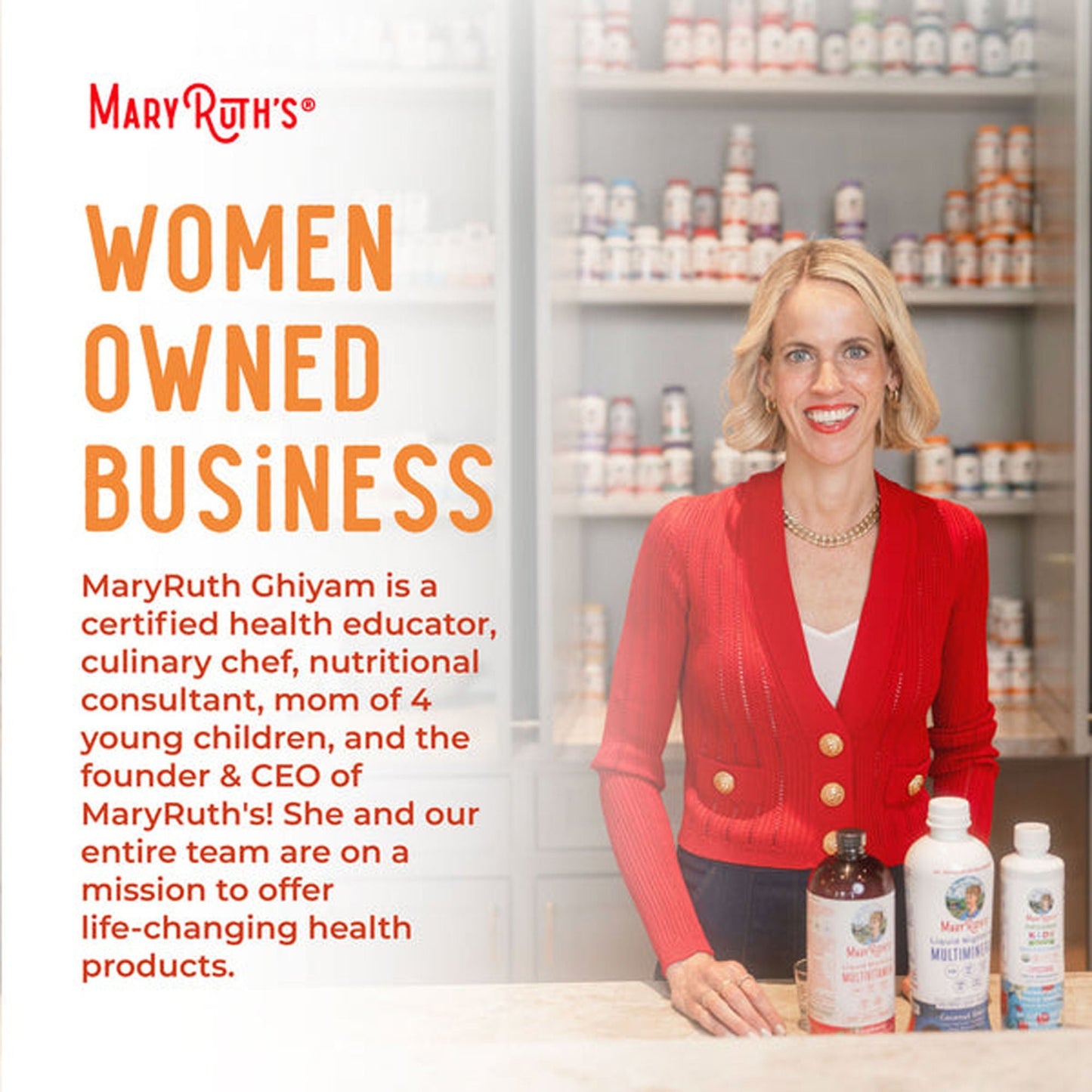 Mary Ruth's Liquid Morning Multivitamin + Hair Growth Multivitamin Supplement Vitamin A / C / D / E 1,010 mcg - 90 mg - 20 mcg - 18 mg Strength Liquid Peach Mango Flavor