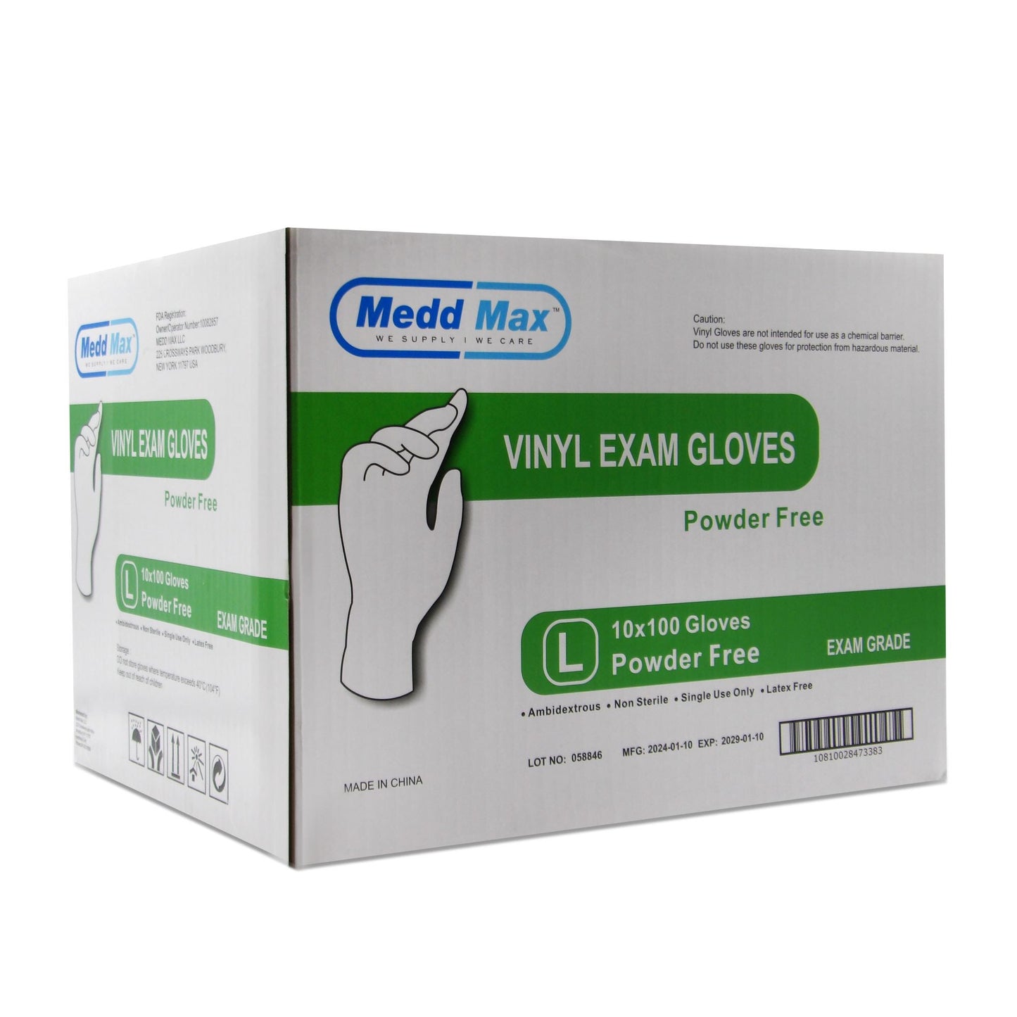 Medd Max™ Vinyl Exam Gloves, Clear - view 2