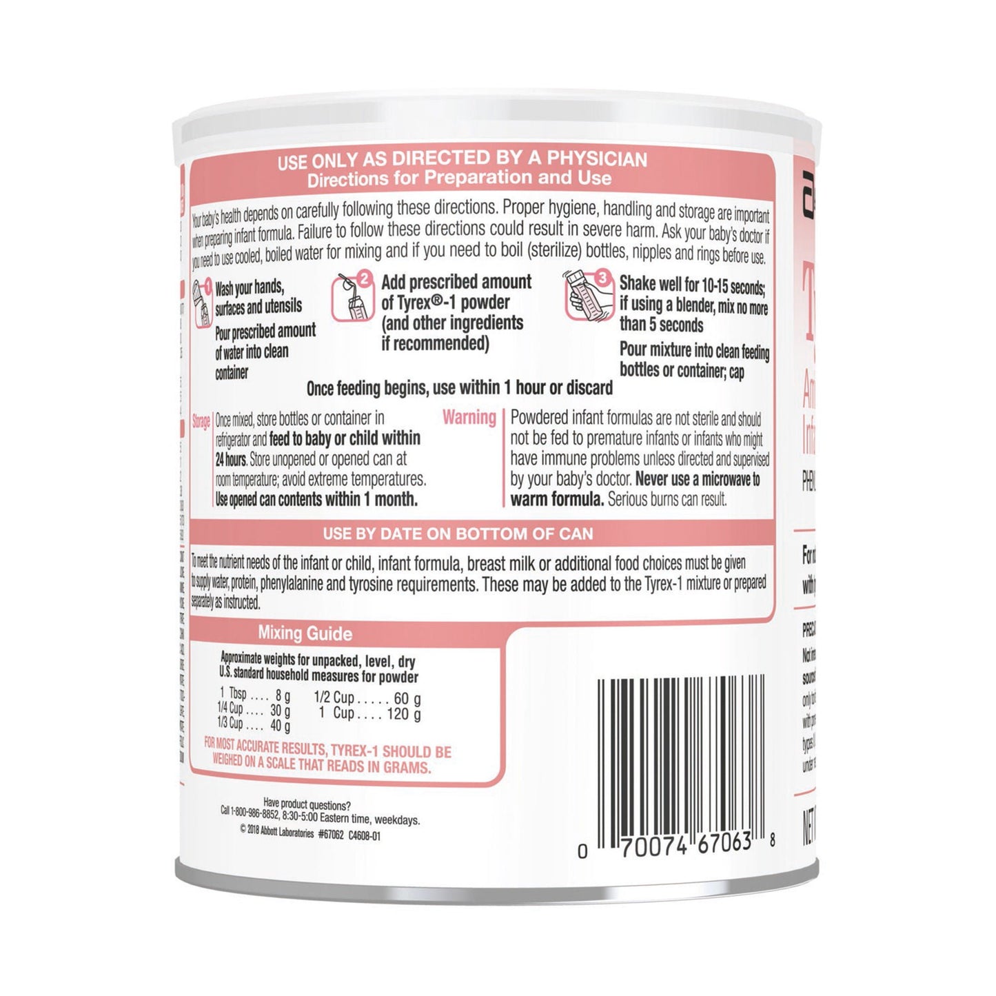 Tyrex®-1 Amino Acid–Modified Infant Formula with Iron