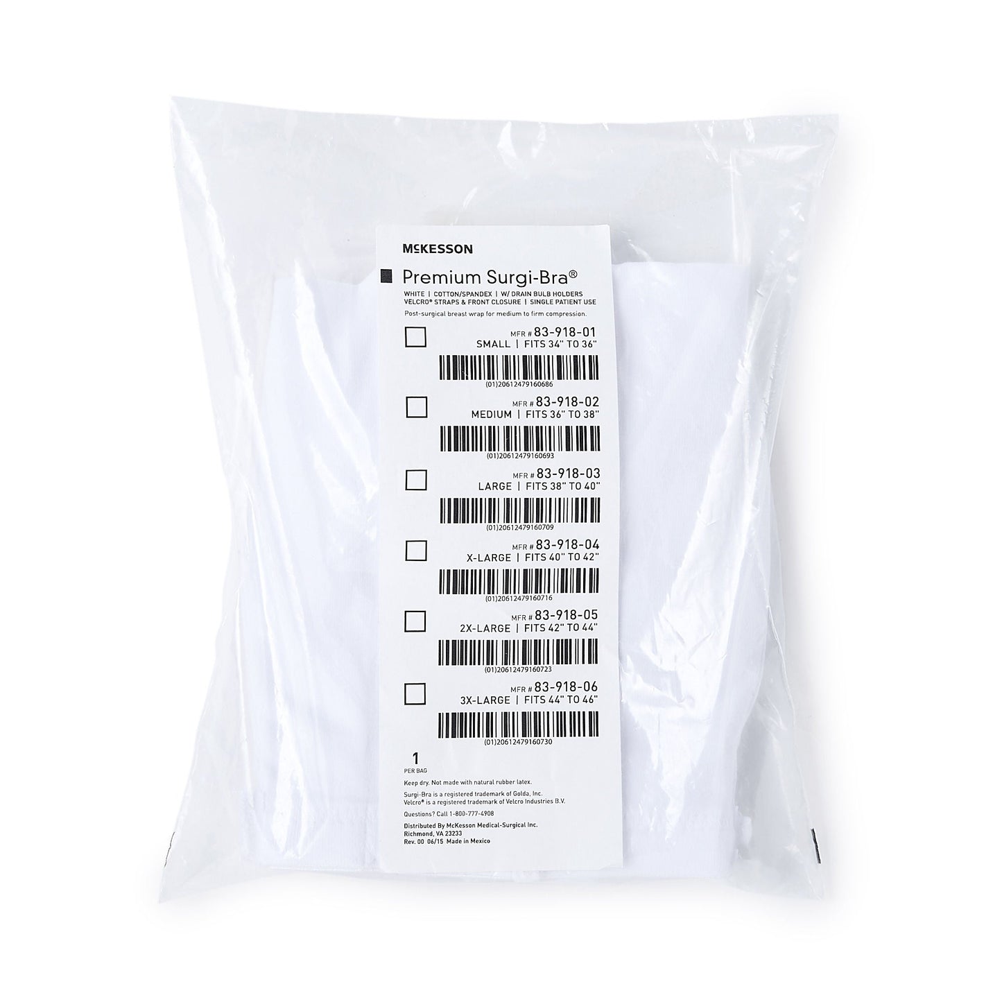 McKesson Post-Surgical Bra, 42 – 44 Inch