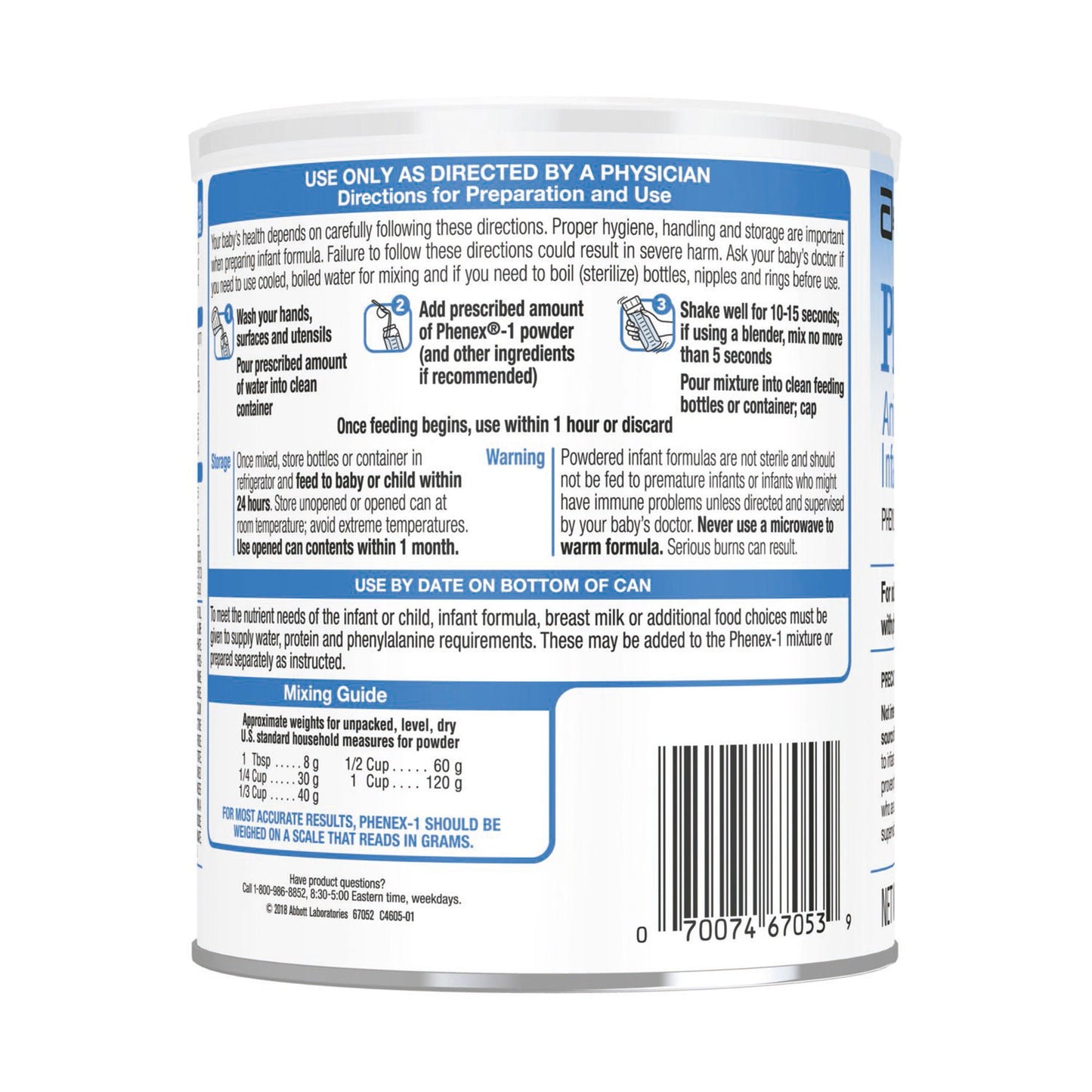 Phenex®-1 Amino Acid-Modified Infant Formula With Iron, Can