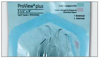 ProView Plus Sterilization Pouch Ethylene Oxide (EO) Gas / Steam / Chemical Vapor White / Blue Self Seal Paper / Film