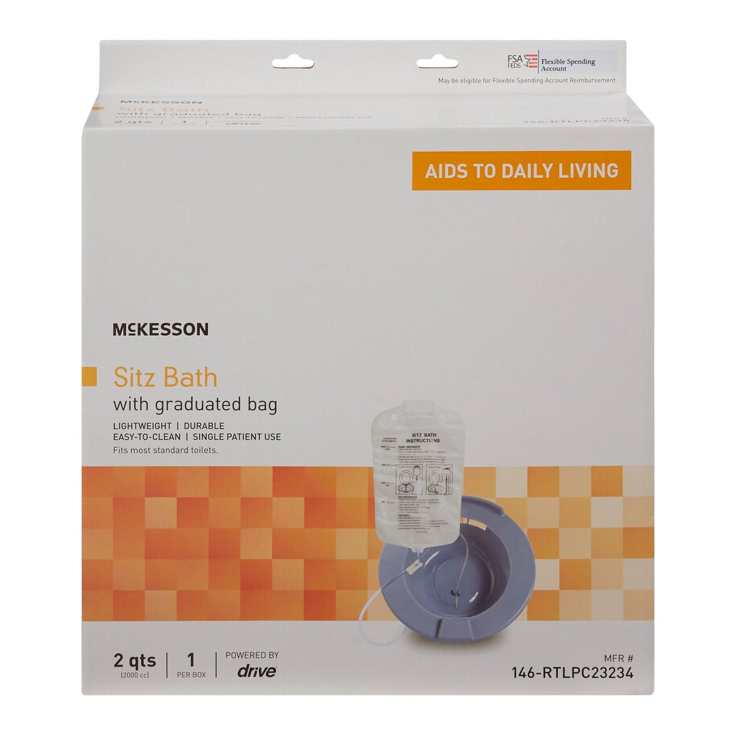 McKesson Round Sitz Bath, Bag