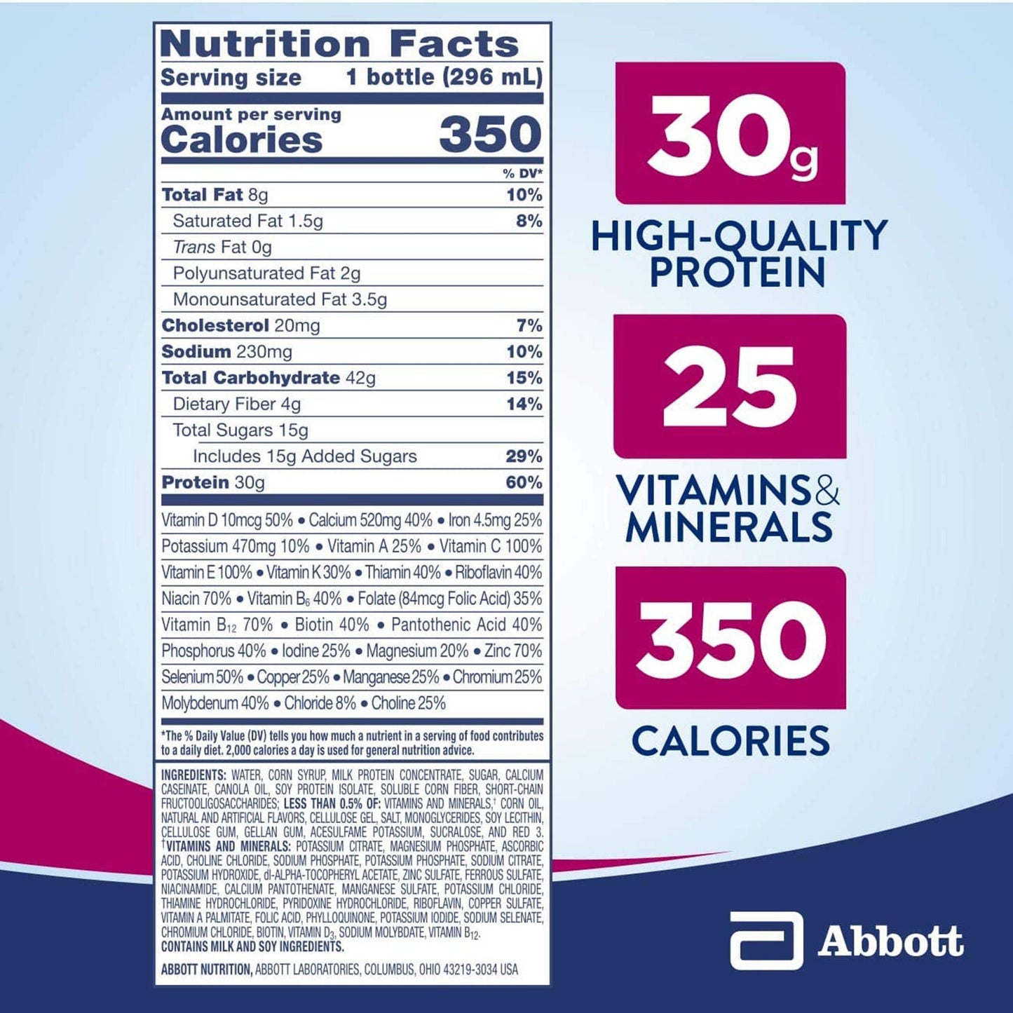 Ensure Complete® Nutrition Shake, Strawberry, Bottle