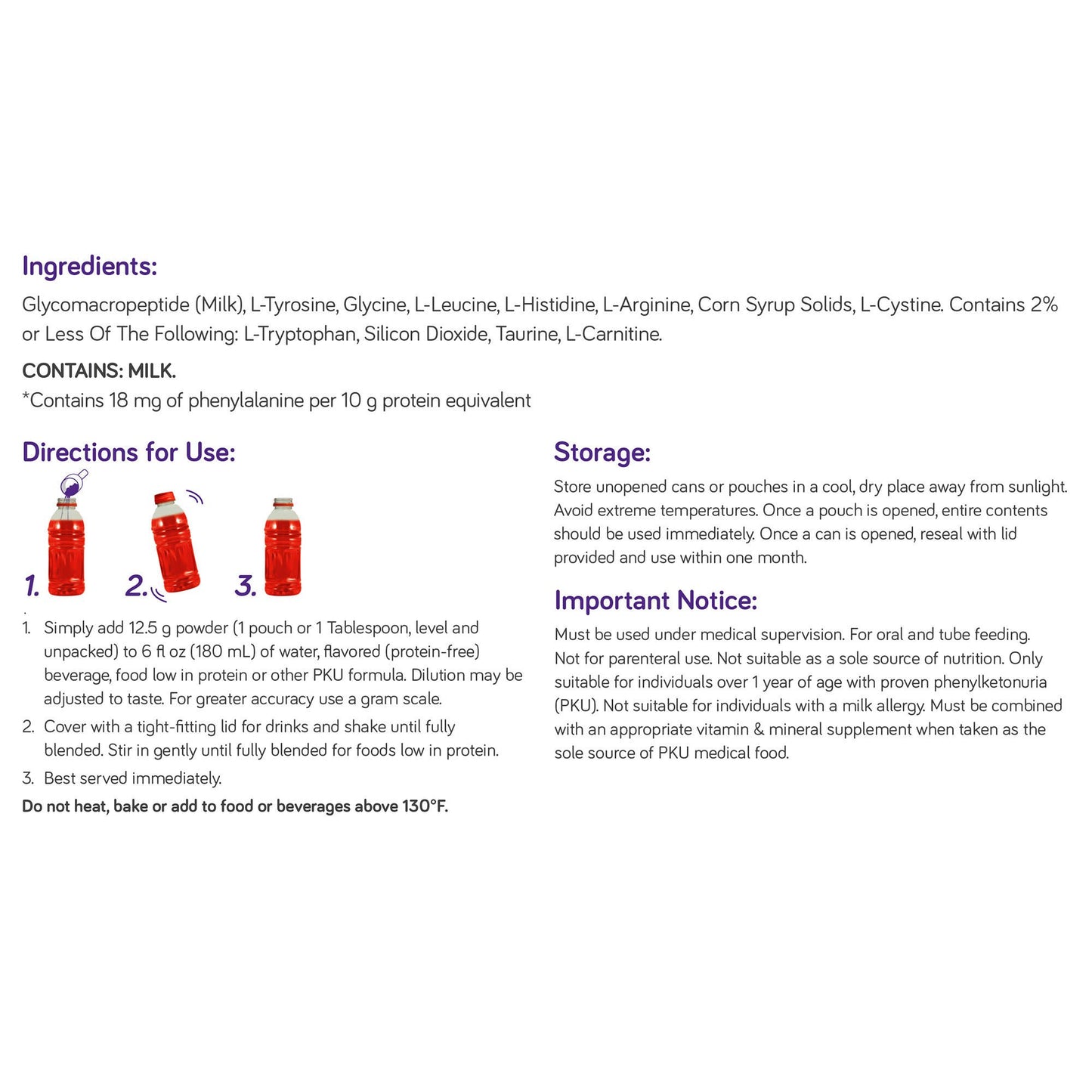 PhenylAde® GMP Mix-In for the Dietary Management of Phenylketonuria, Unflavored