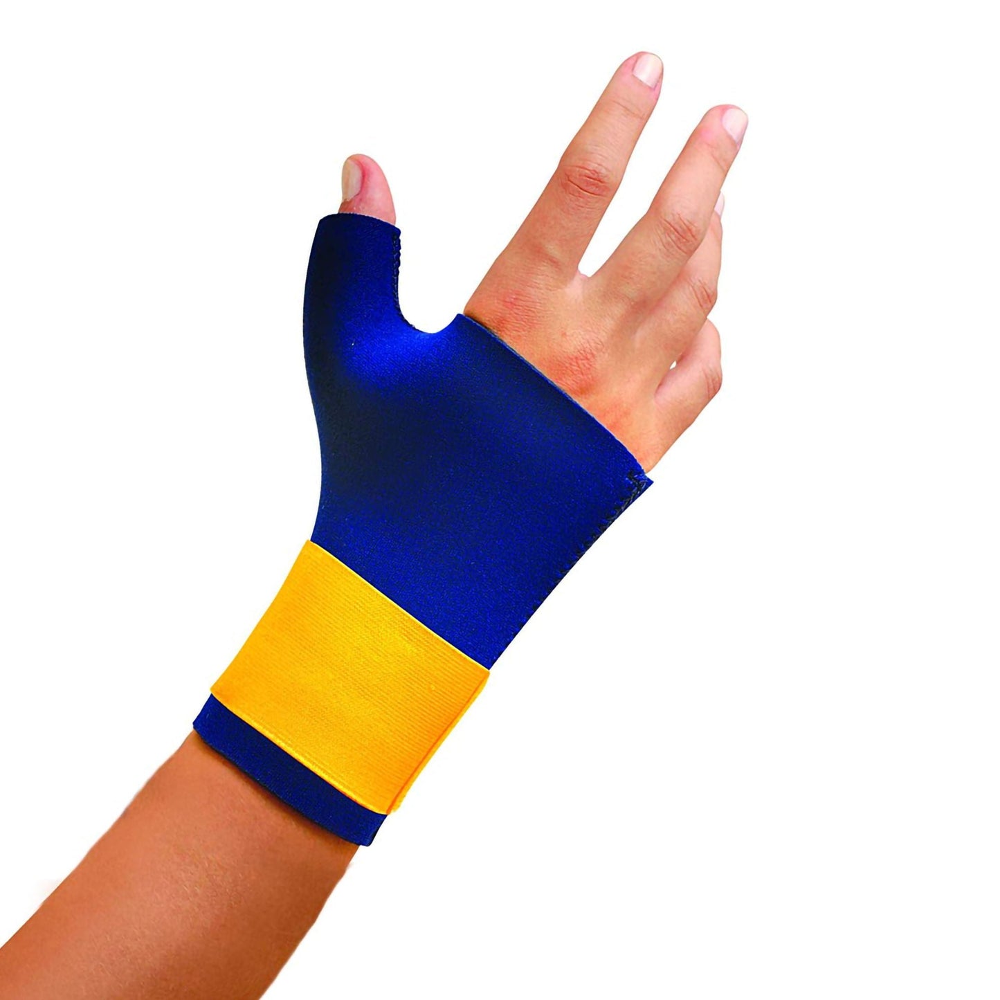 Classic Wrist / Thumb Support Neoprene / Nylon Left or Right Hand Navy Blue / Yellow