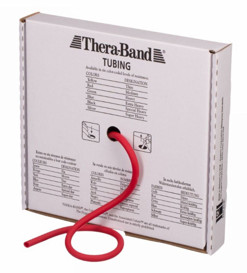 TheraBand Exercise Resistance Tubing Red 25 Foot Length Medium Resistance