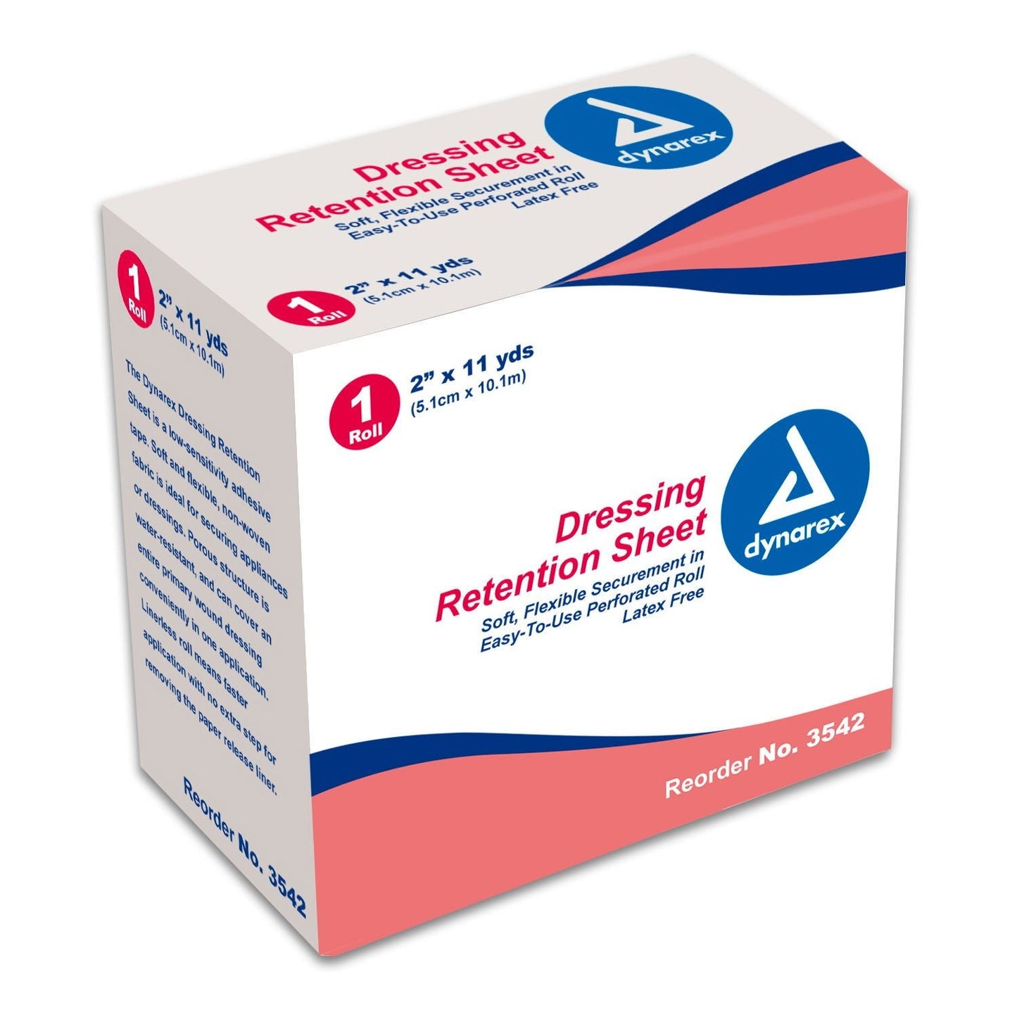 Dynarex Water Resistant Dressing Retention Tape without Liner White Nonwoven / Adhesive