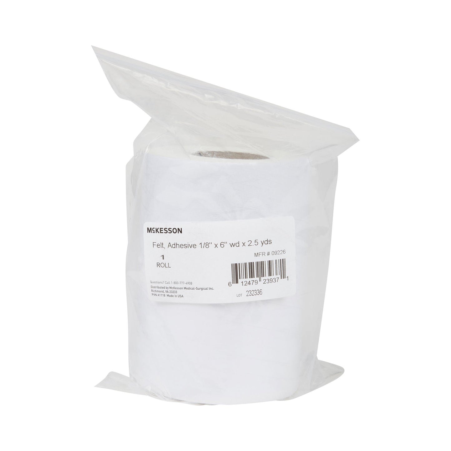 McKesson White Wool / Rayon Adhesive Orthopedic Felt Roll