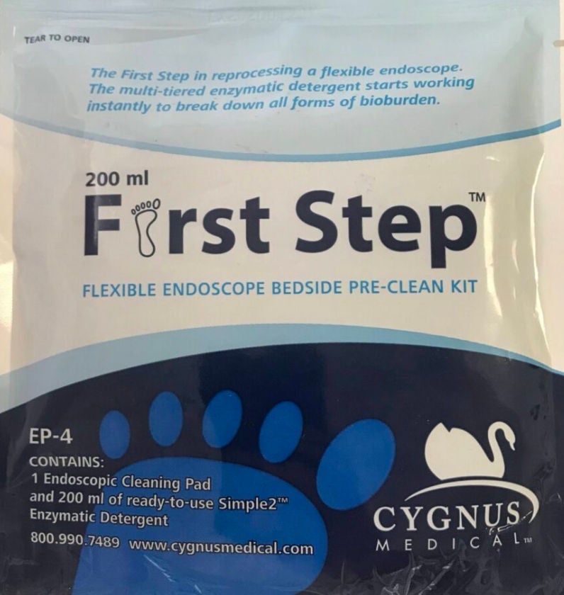 First Step Endoscope Sponge Kit with Pre-Diluted Enzymatic Detergent Flat For Flexible Instruments / Ready-to-Use
