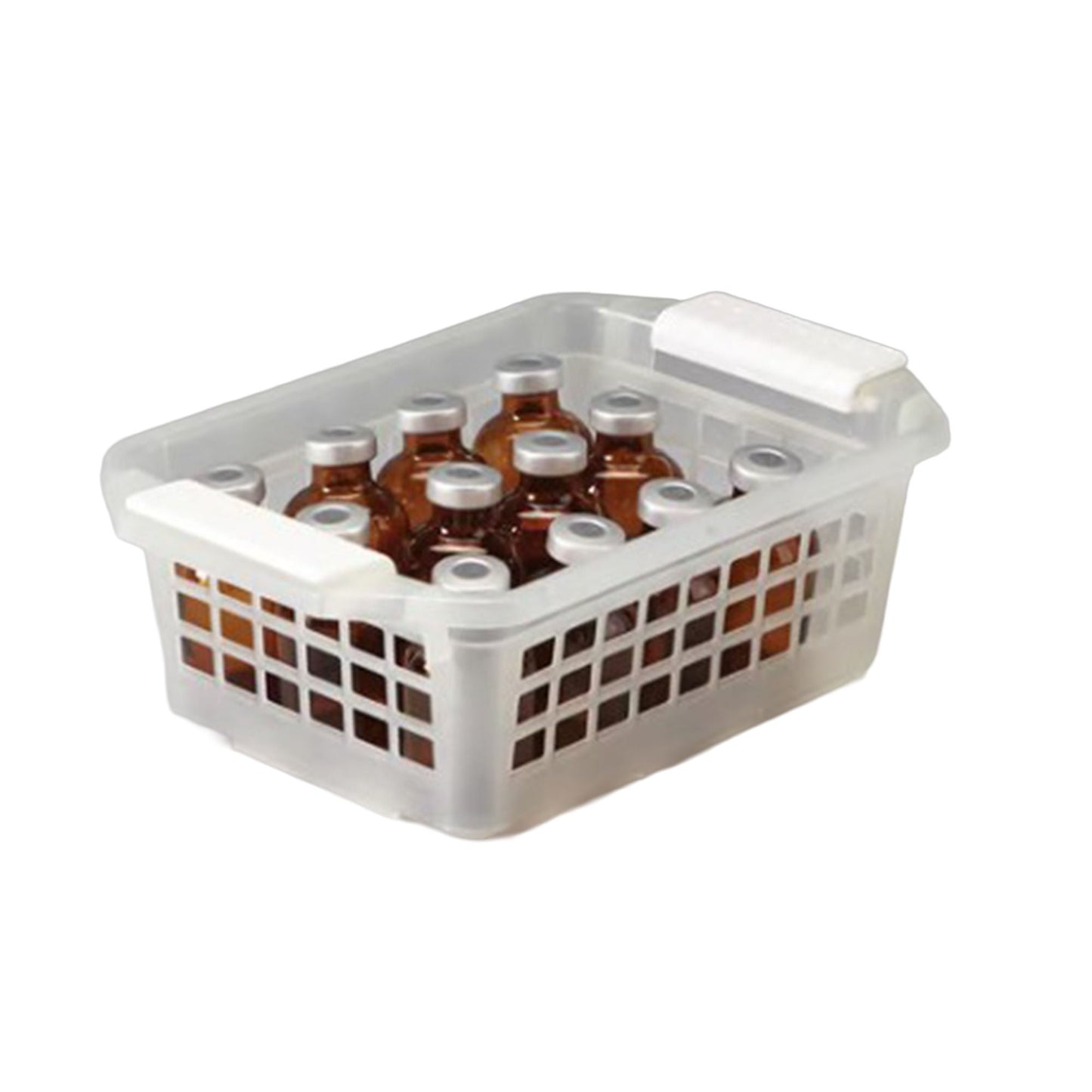 Flip and Stack Storage Basket Semi-Clear Plastic X 9-1/2 Inch