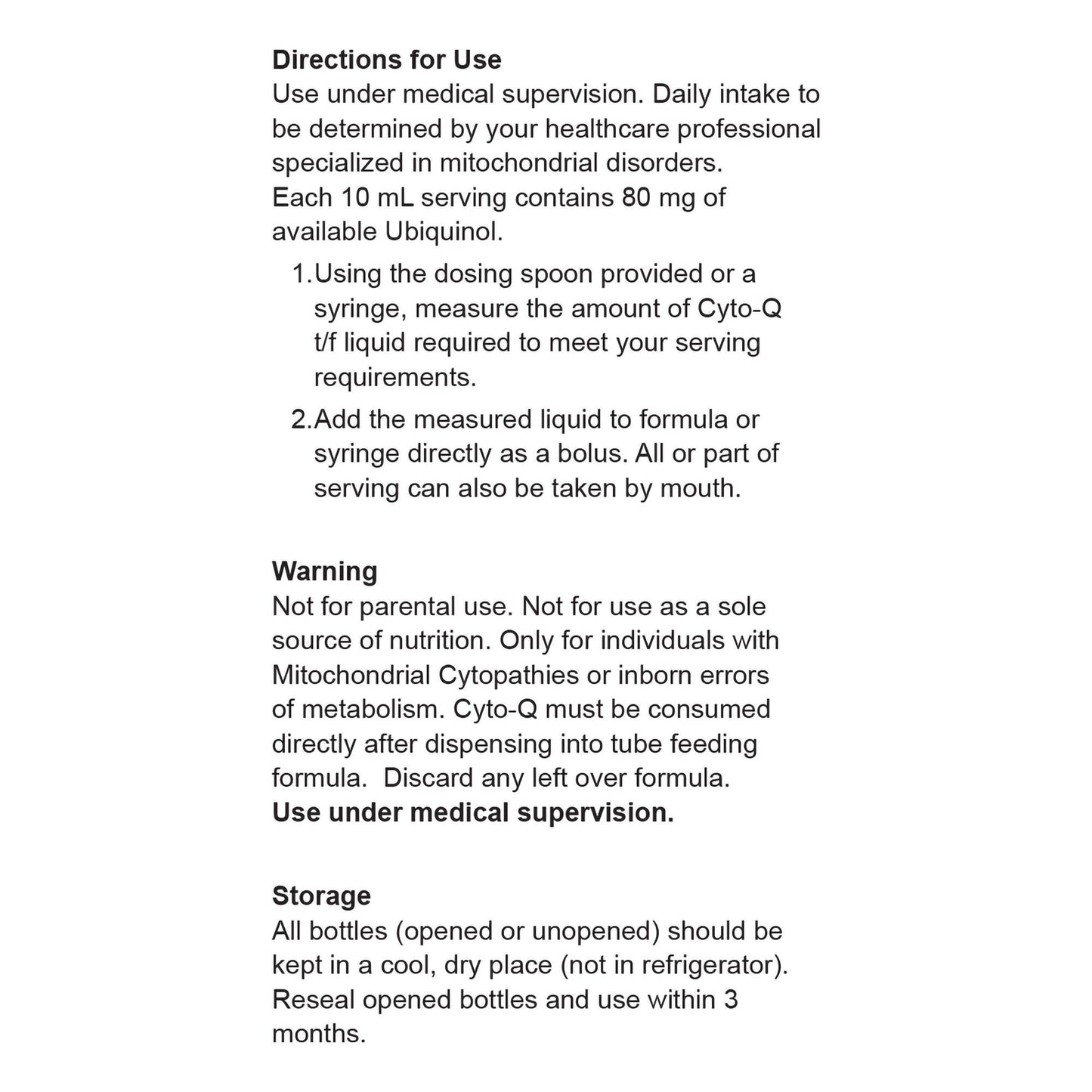 Cyto-Q t/f Oral Supplement Unflavored Liquid Bottle