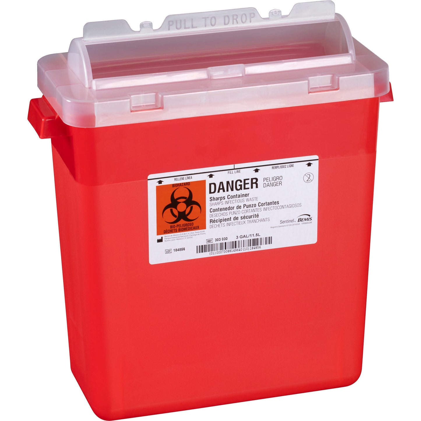 Bemis™ Sentinel Multi-purpose Sharps Container, 3 Gallon