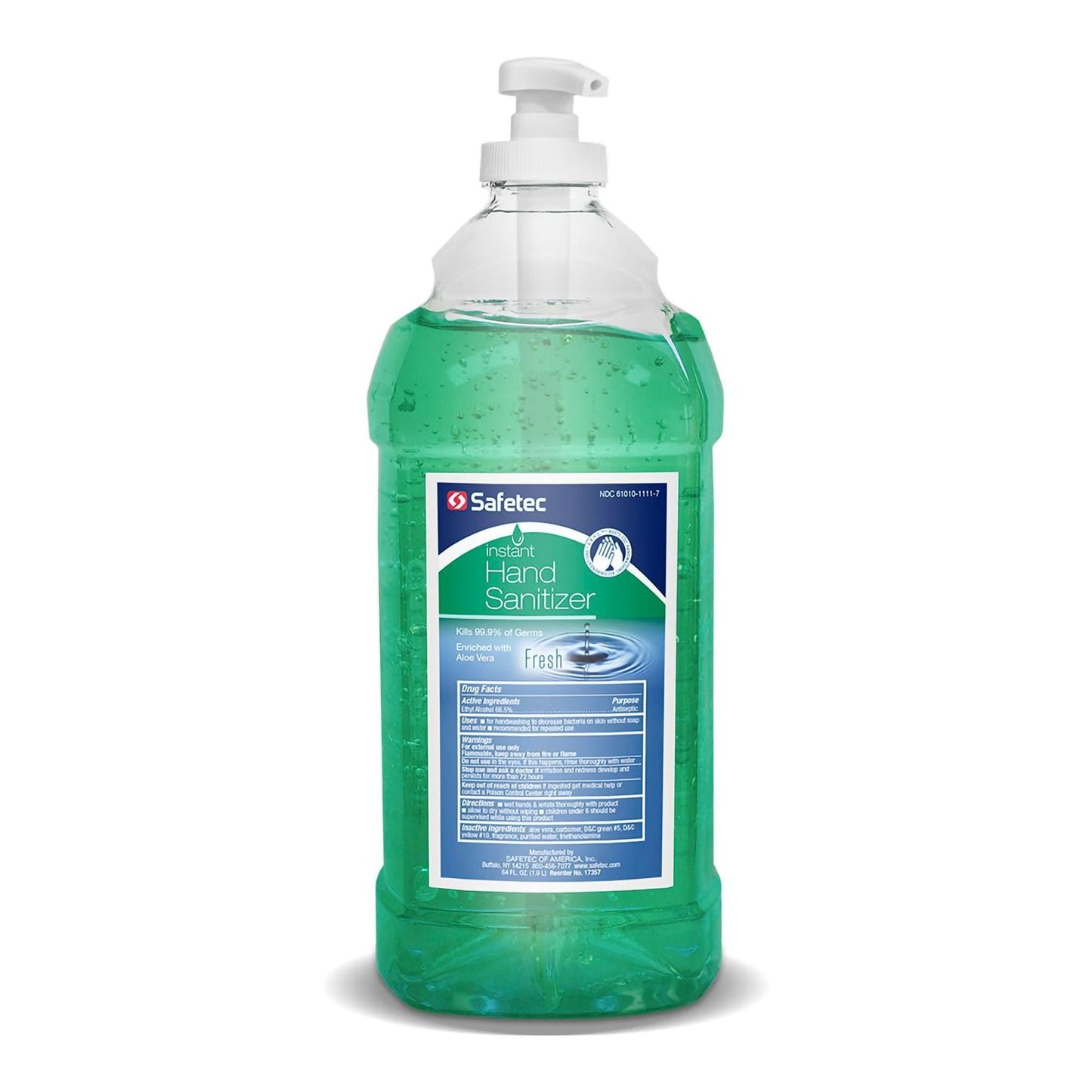 Safetec Hand Sanitizer with Aloe Ethyl Alcohol Gel Pump Bottle