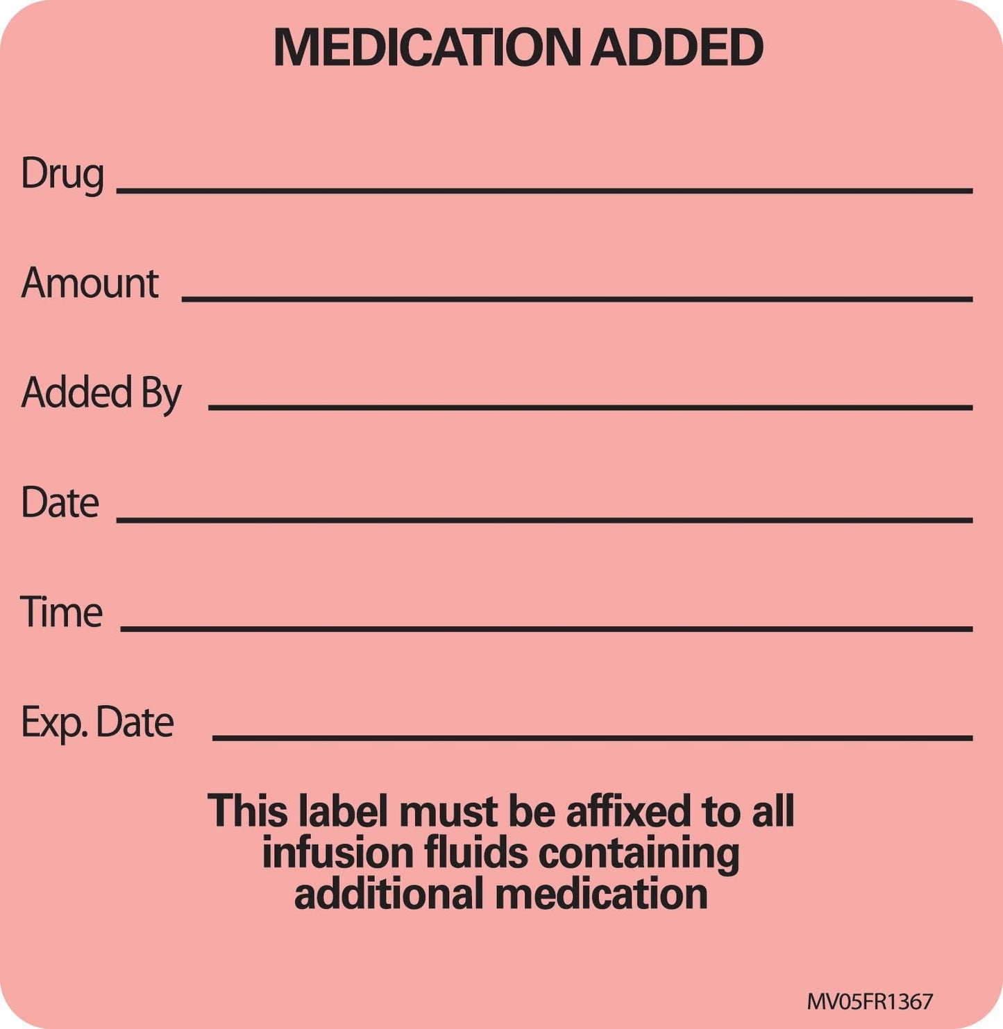 MedVision® "Medication Added" Advisory Label