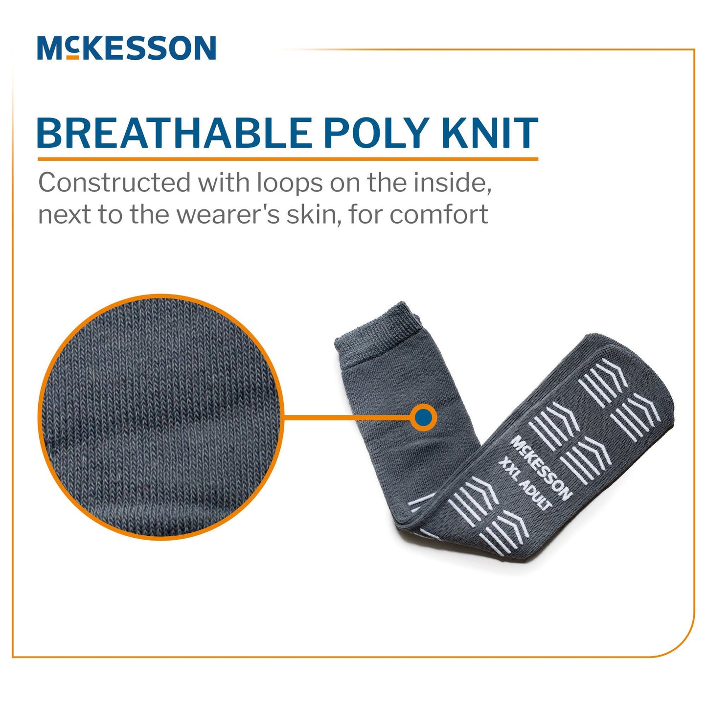 McKesson Slipper Socks, Single Tread, 2X-Large, Gray