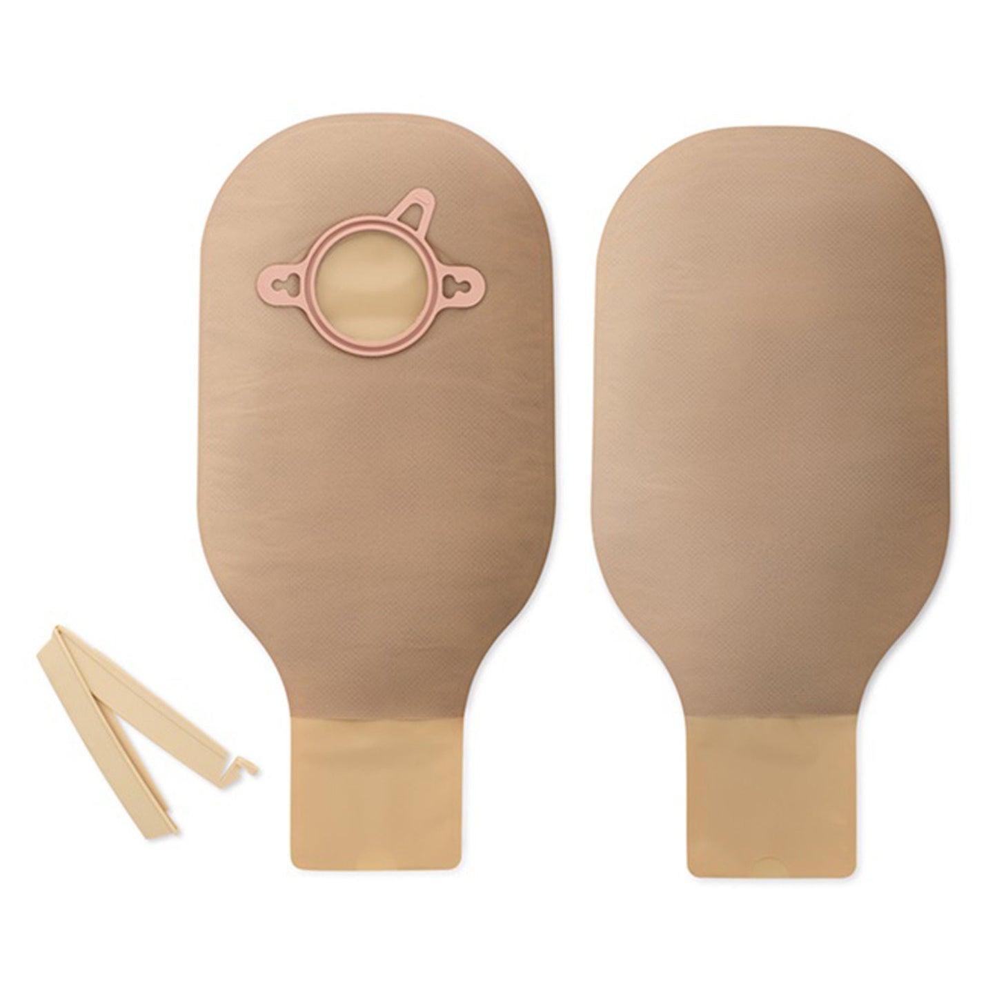 New Image™ 18143 2-Piece Beige Ostomy Pouch, Pre-cut to Fit Stomas, Red
