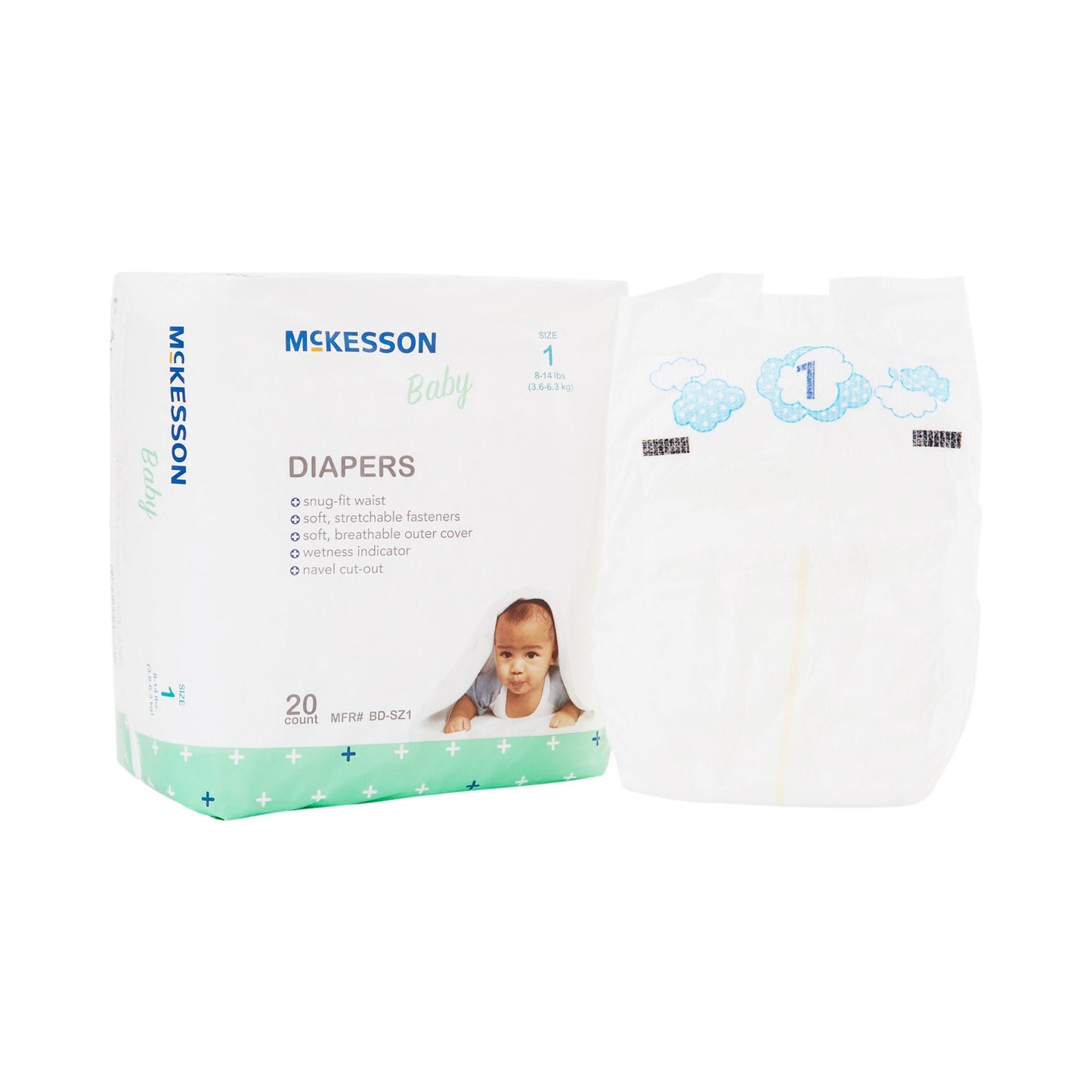 McKesson Baby Diaper, for Babies weighing 8 – 14 lbs.