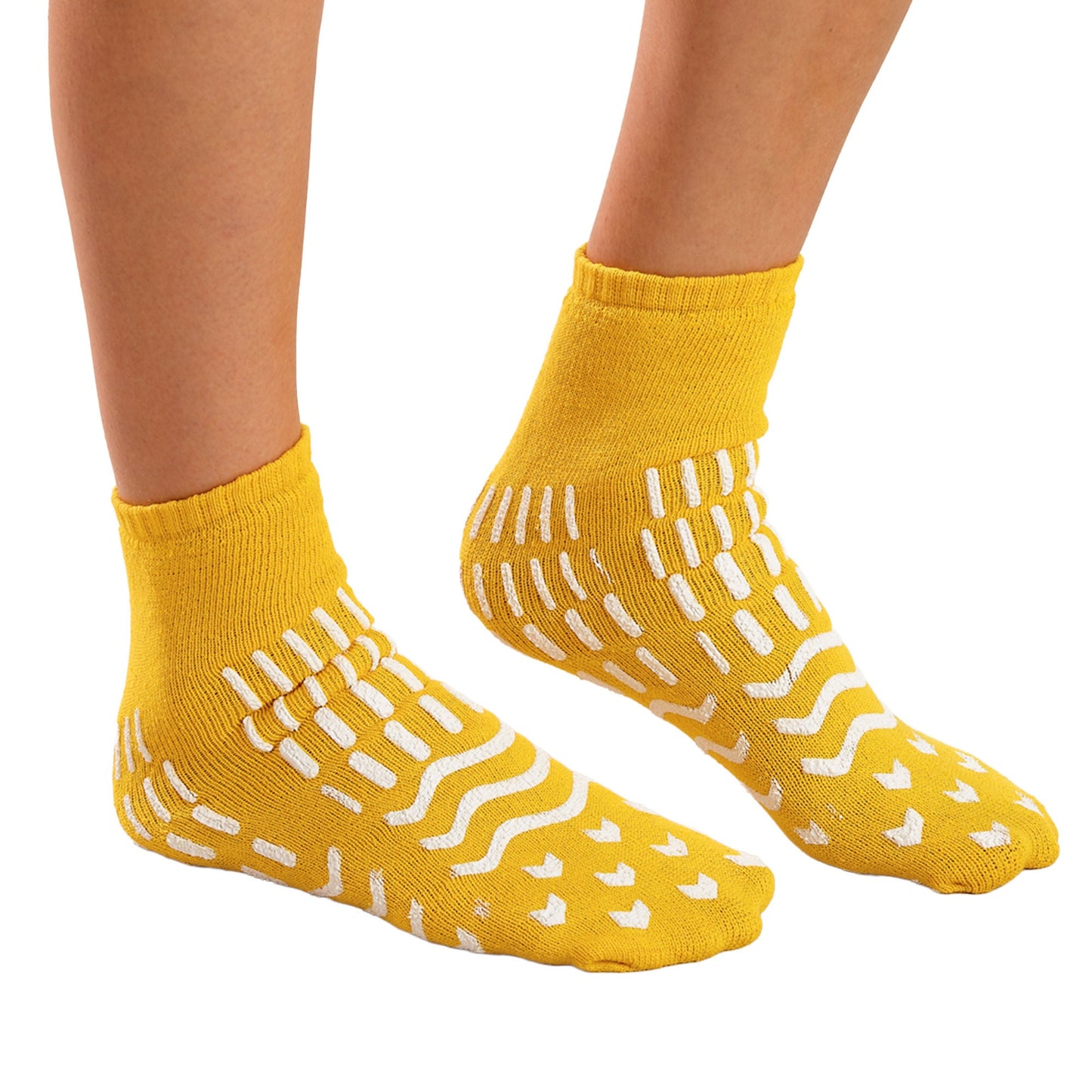 Confetti Treads Risk Management Slipper Socks Unisex Adult 2X-Large All Around Tread Single Patient Use Yellow
