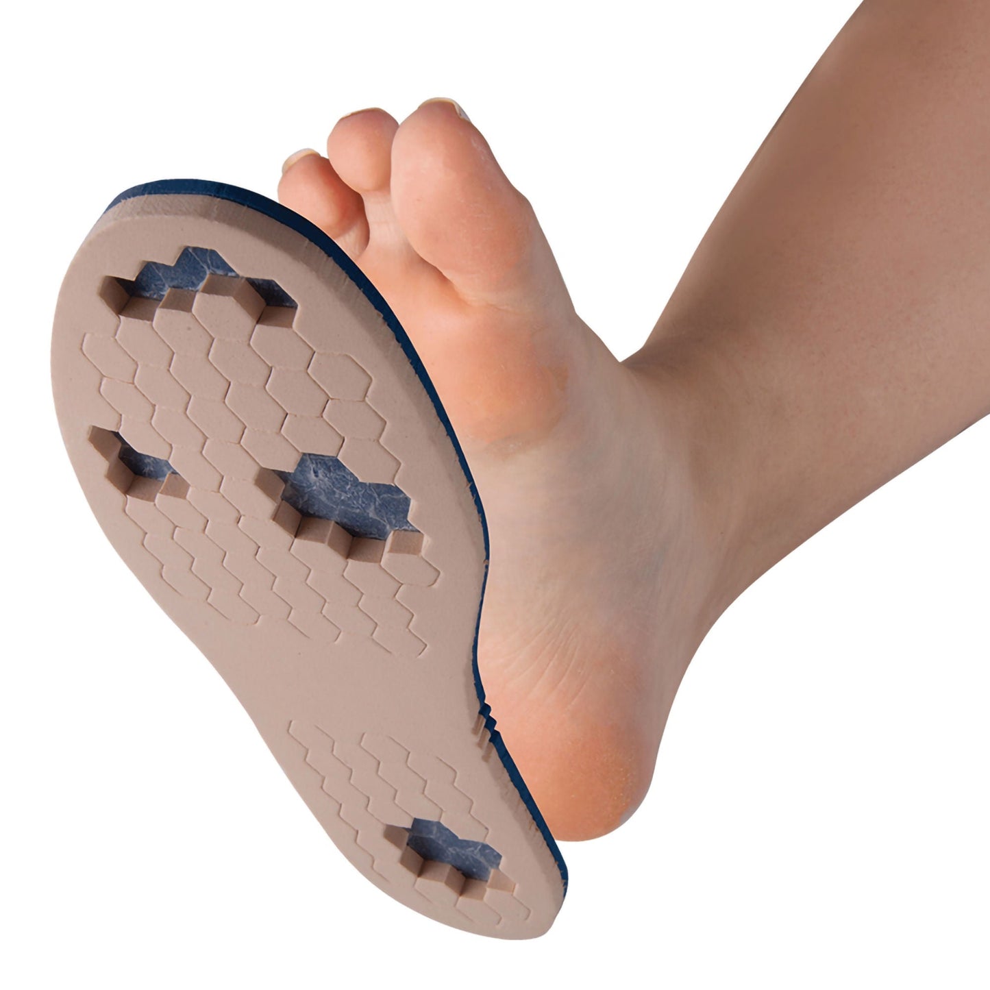 PediFix PressureOFF High Protection System 9 Wide Offloading Insole Removable Peg Polyurethane Foam Women 11 to 12.5 / Men 10 to 11.5 Blue / Tan