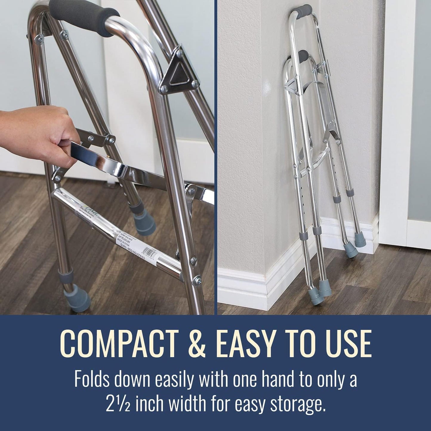 DMI® Folding Walker, Silver