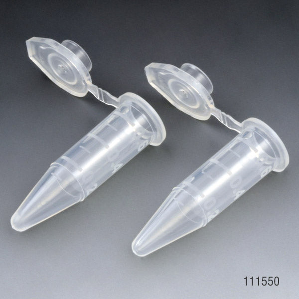 0.6 mL Microcentrifuge Tubes, Attached Flat-Top Cap, PP — Graduated, 1000/Case | Globe Scientific