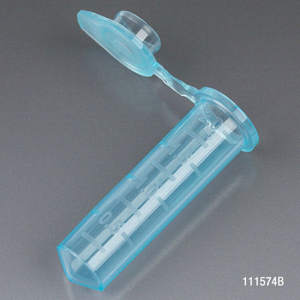 Microcentrifuge Tubes, PP Attached Snap Cap, Graduated Blue — 0.5/1.5/2.0 mL, 500/Stand | Globe Scientific