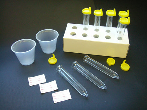 Uri-Pak Urine Collection System, 12 mL Flared-Top Tubes, Yellow Snap Caps & Collection Cups, 100/Case | Globe Scientific