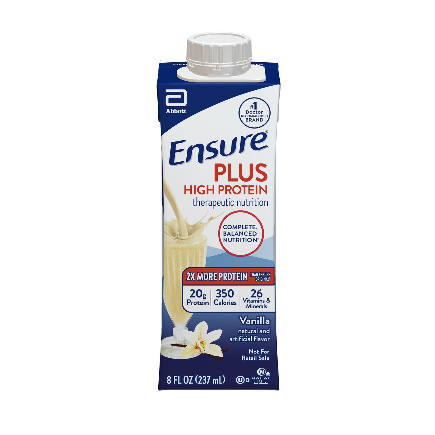 Ensure® Plus High Protein Therapeutic Nutrition Shake, Vanilla, carton