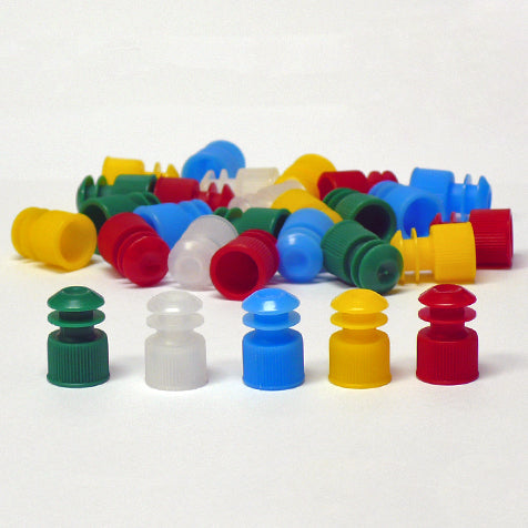 Flange Plug Caps for Culture & Test Tubes, Orange PE — 12, 13 & 16 mm, 1000/Case | Globe Scientific