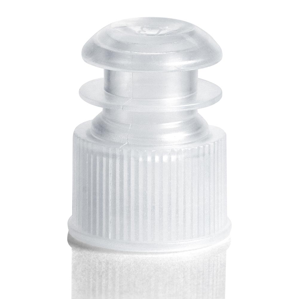 Flange Plug Caps, Clear Polyethylene — 12, 13 & 16 mm Test Tube Closures, 1000/Case | Globe Scientific