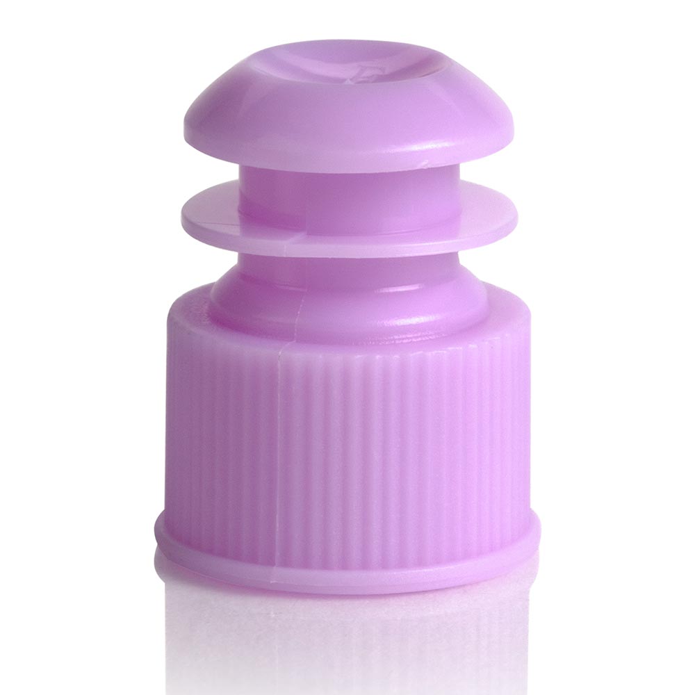 Flange Plug Caps, Lavender Polyethylene — 12/13/16 mm, 1000/Case | Globe Scientific
