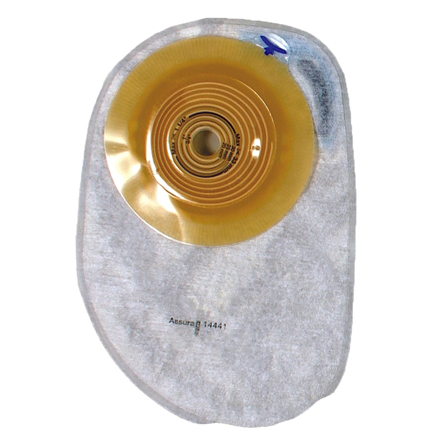 Assura® Convex Light 1-Piece Transparent Colostomy Pouch, Stoma