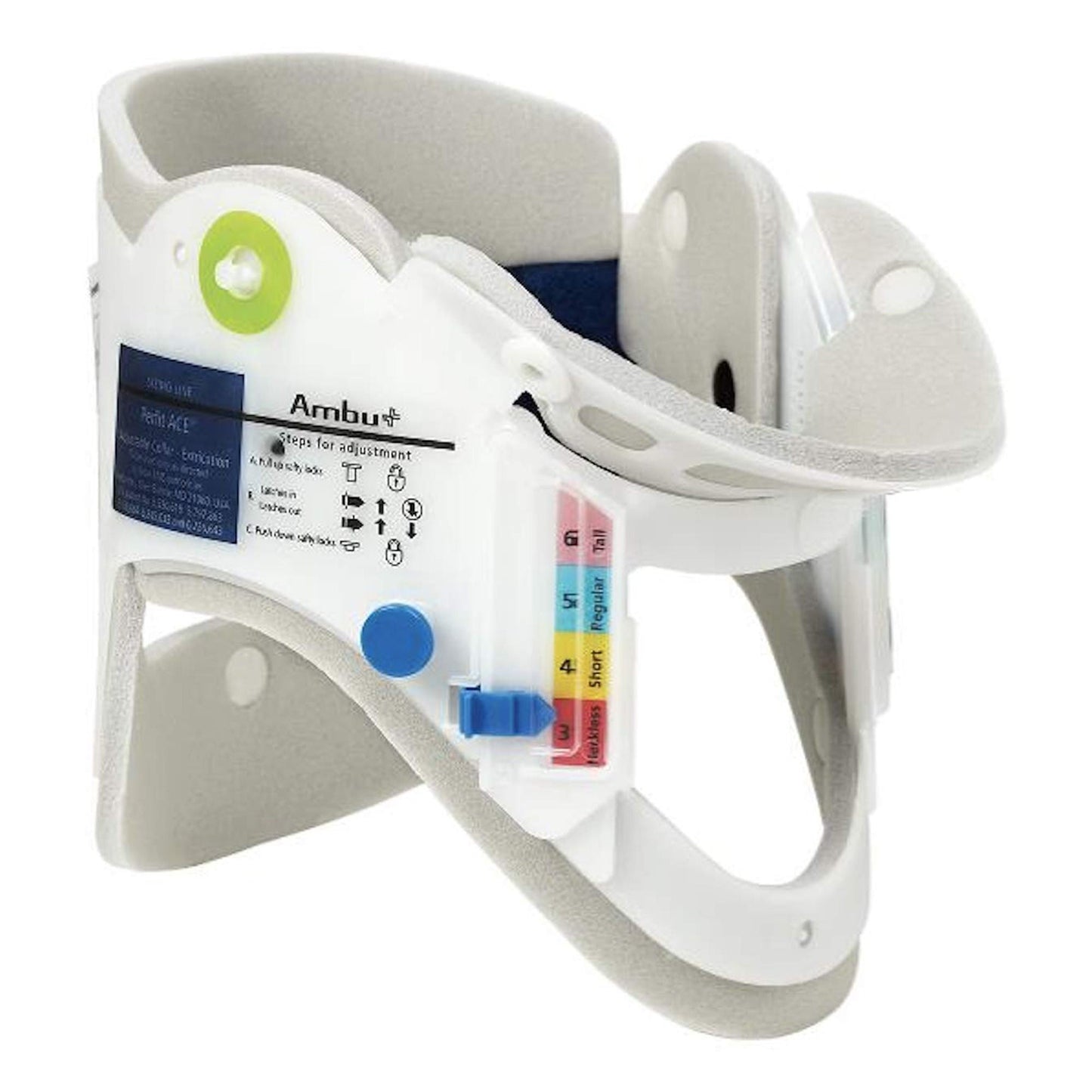Ambu Perfit ACE Extrication Cervical Collar with Headwedge Preformed Adult One-Piece / Trachea Opening Adjustable Height Adjustable Neck Circumference