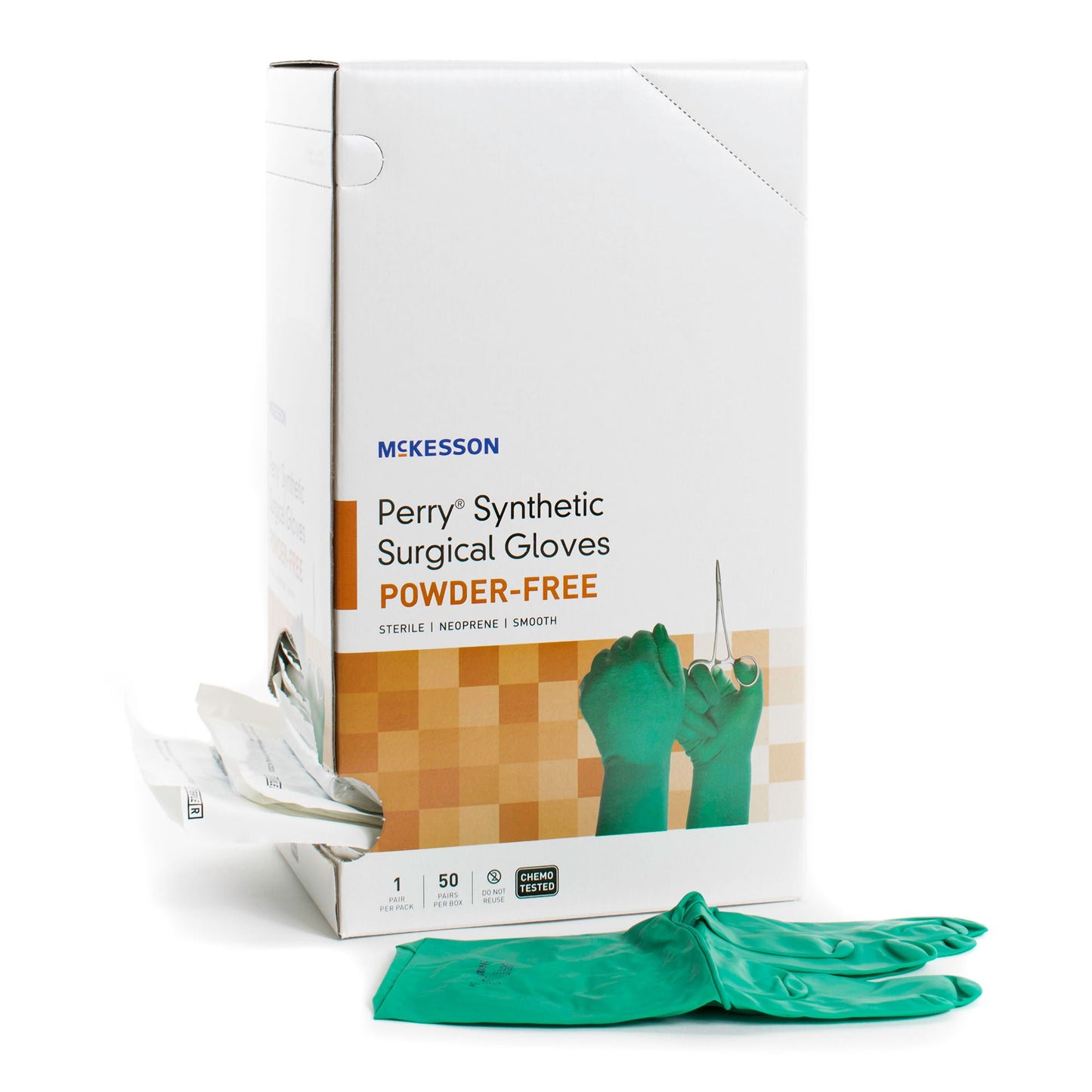 Sterile McKesson Perry® Performance Plus Polychloroprene Surgical Gloves, Dark Green
