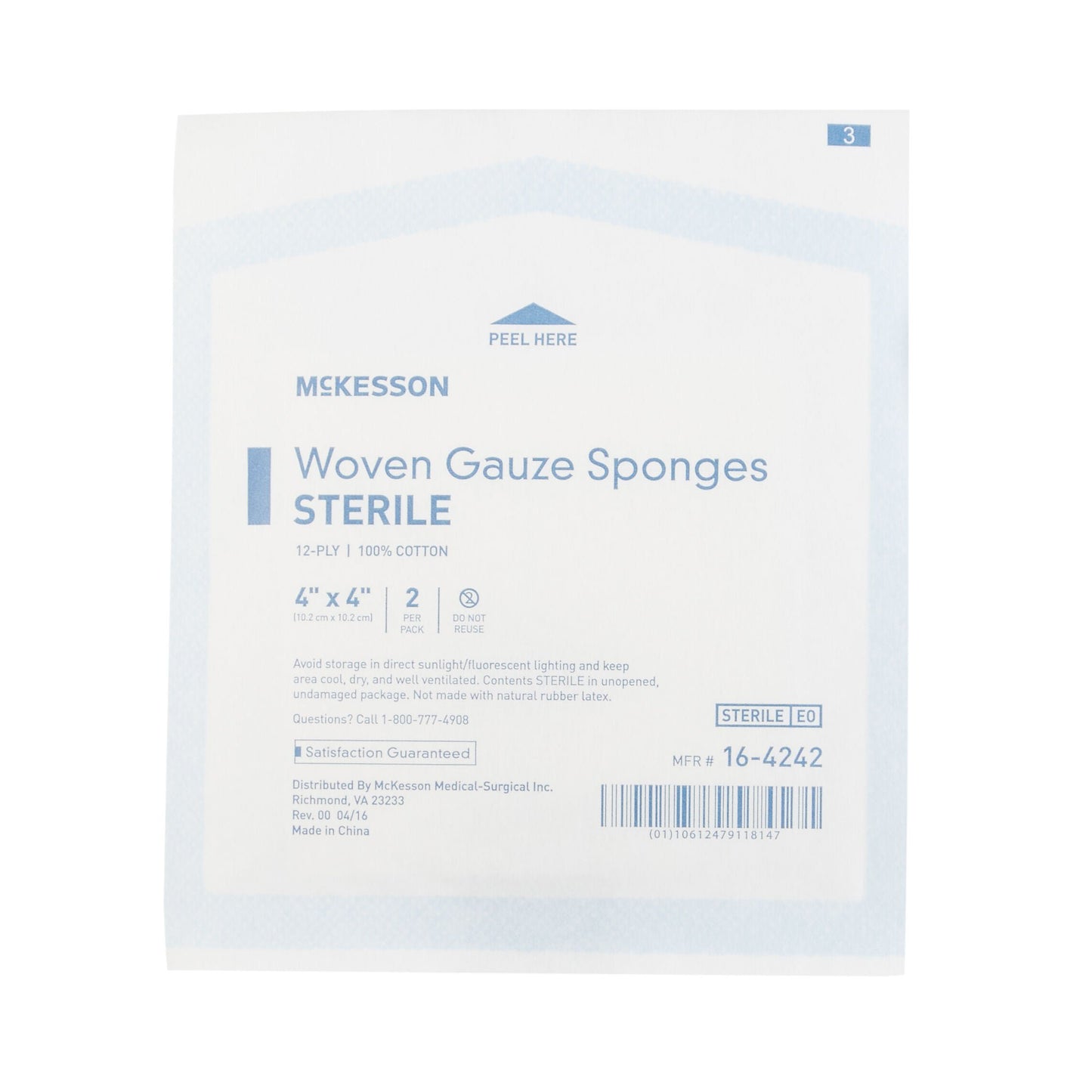 McKesson Sterile Gauze Sponge, 12-Ply