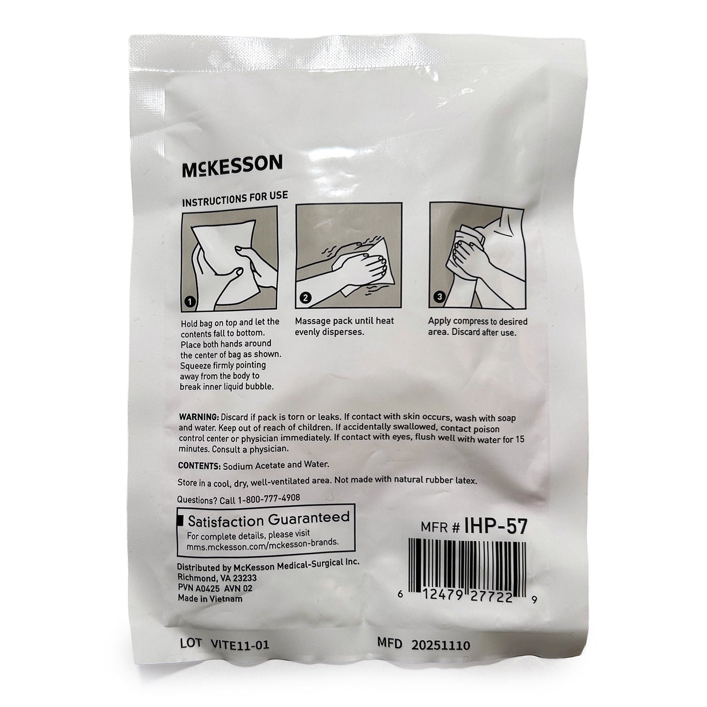 McKesson Instant Hot Compress, Single-use, Disposable