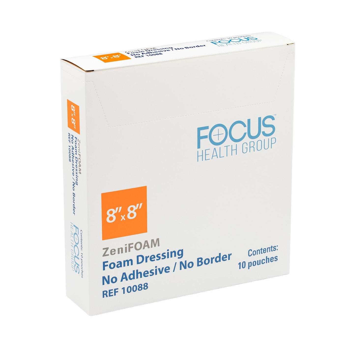 Zenifoam Foam Dressing Without Border Waterproof Backing Nonadhesive Square