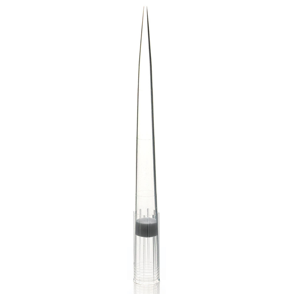 Filter Pipette Tips, 1–1250 µL, Low Retention, Extended Length — Racked, Sterile, 960/Case | Globe Scientific