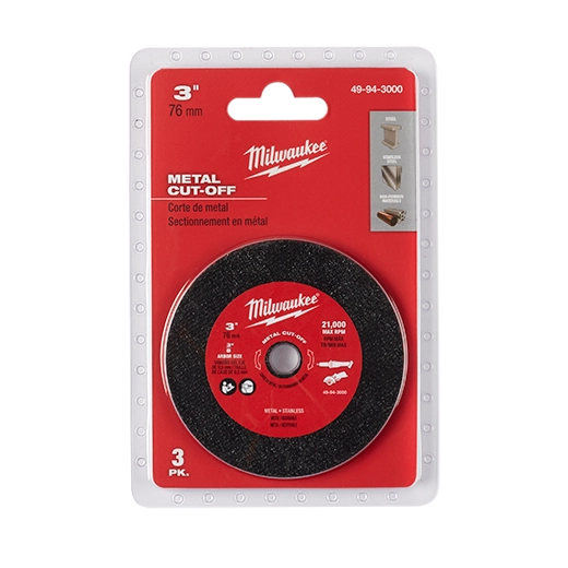 Milwaukee 3" Metal Cut Off Wheel 3PK 49-94-3000 | 3-Piece