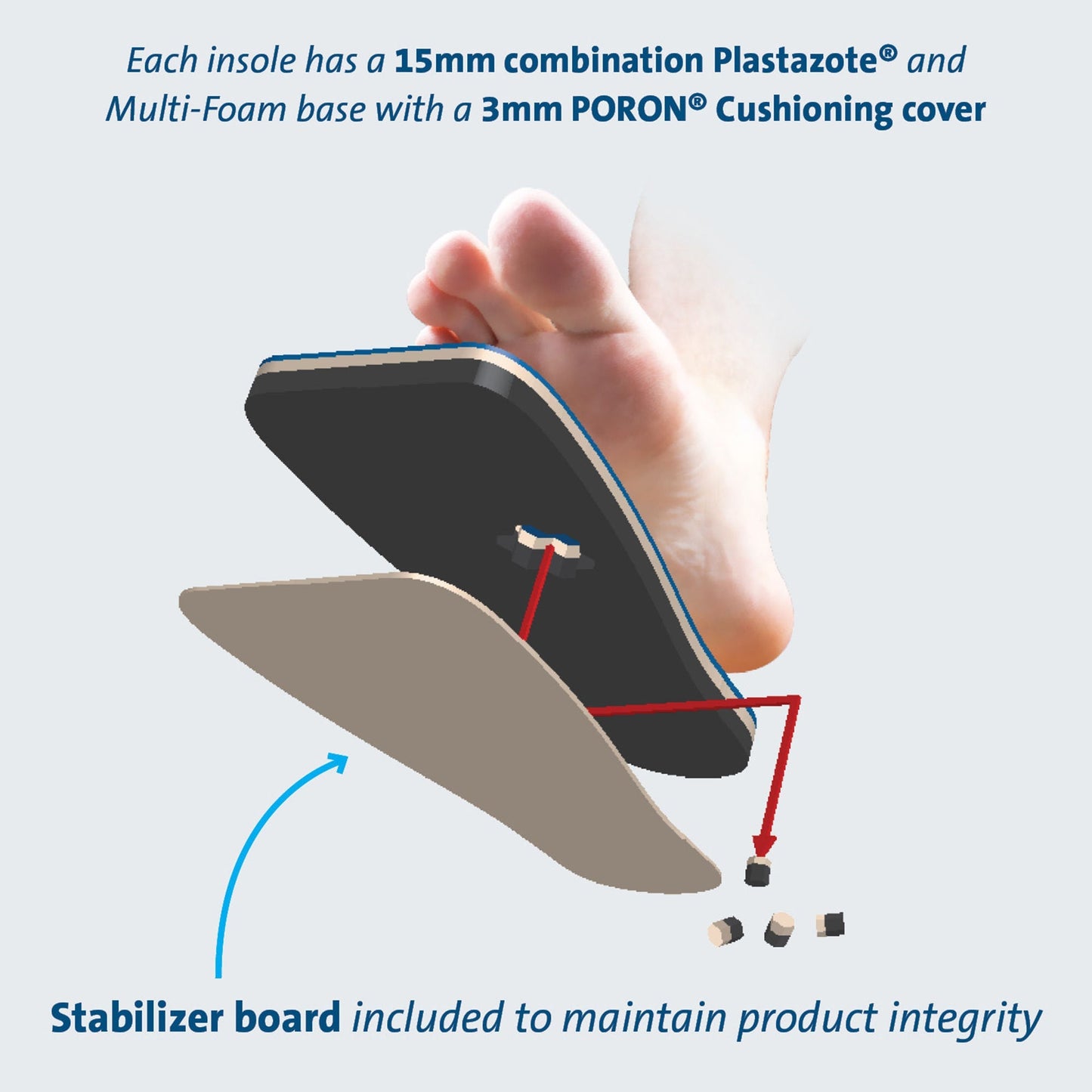 Peg-Assist™ Insole, Women's, Large, Blue