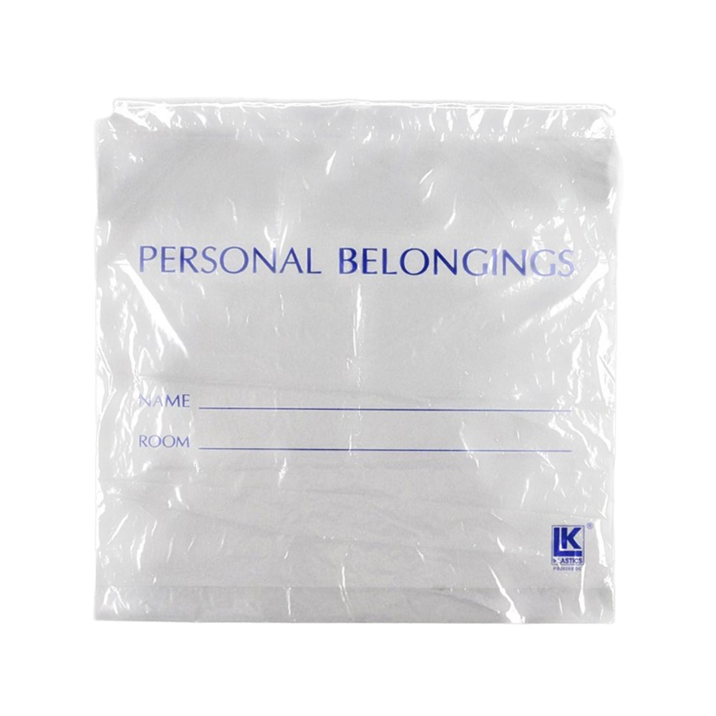 LK Patient Belongings Bag LDPE Drawstring Closure Clear