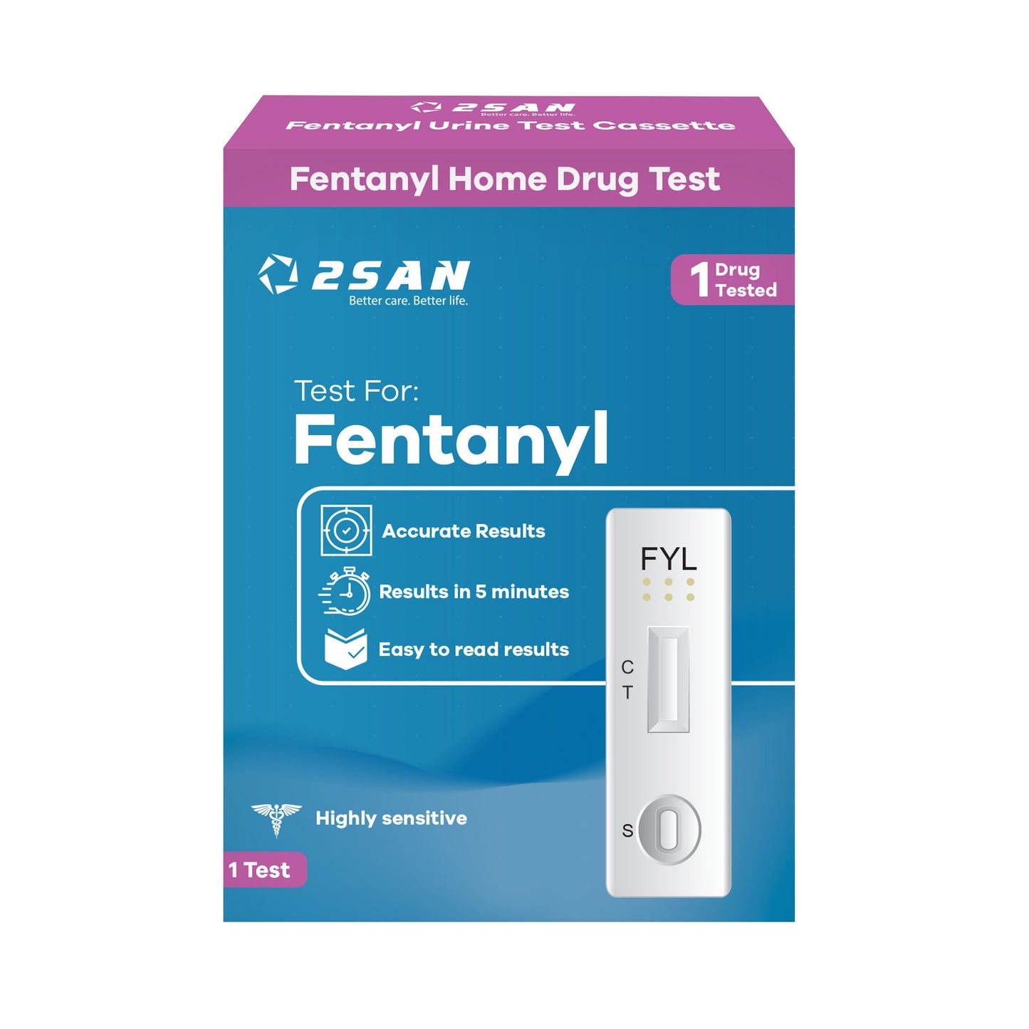 2San Drugs of Abuse Test Kit Fentanyl 1 Test per Kit (24 Kits ) CLIA Waived