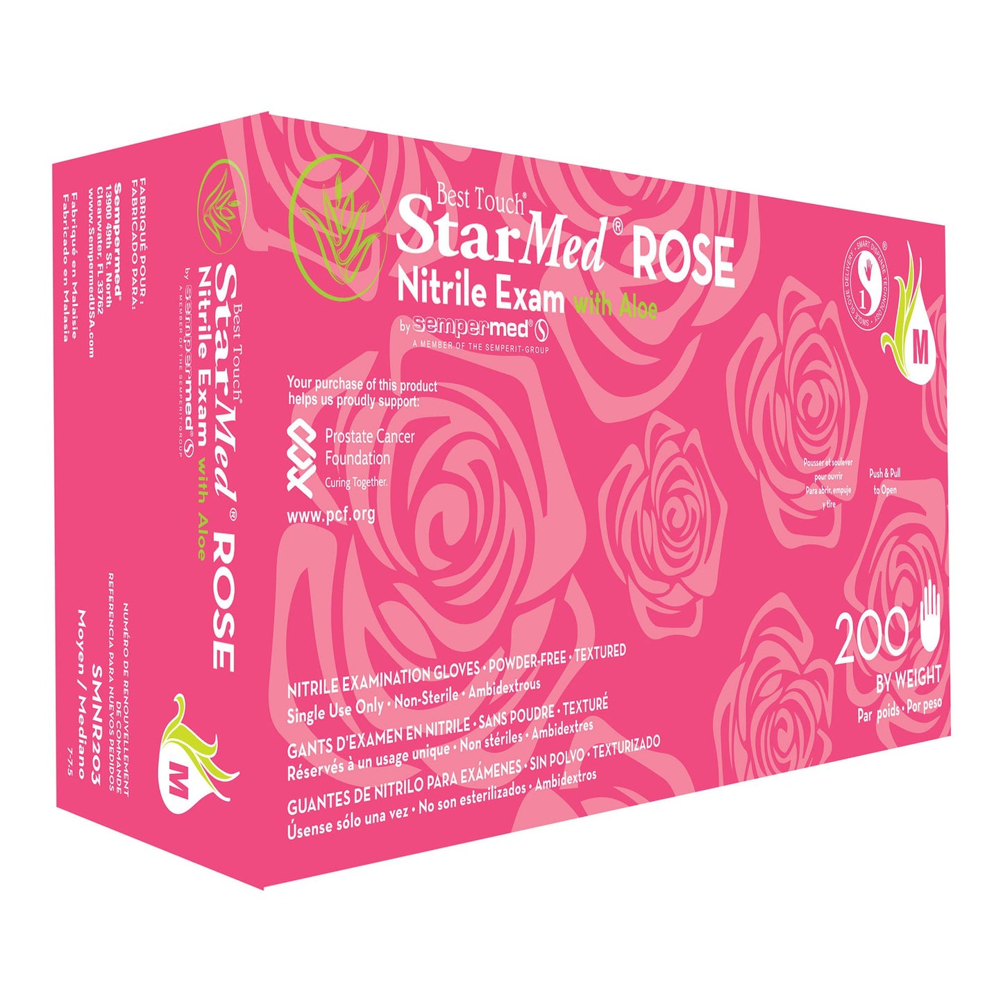 StarMed® Rose Nitrile Exam Gloves, Pink