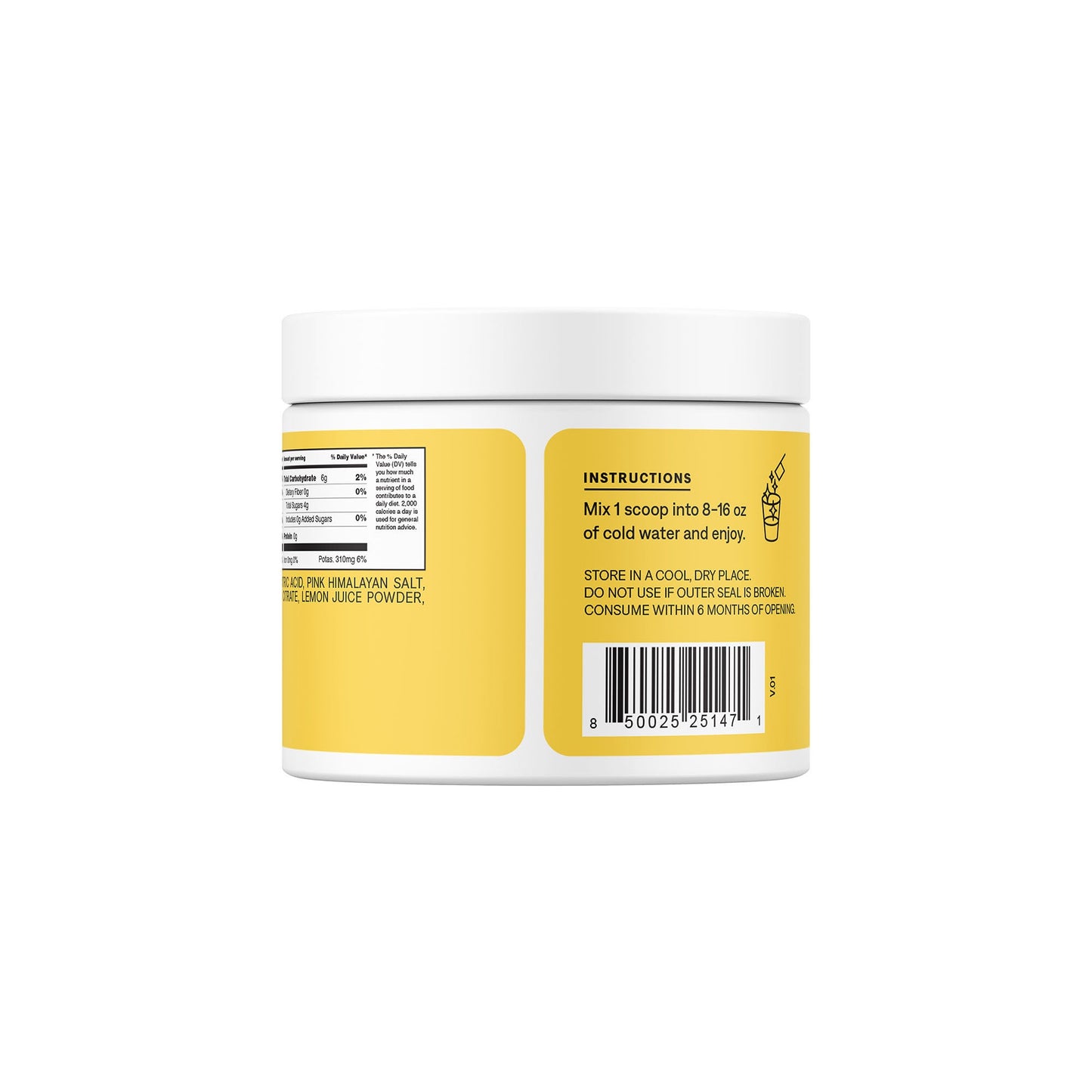 Cure Electrolyte Drink Mix made with Coconut Water, Lemonade, Jar