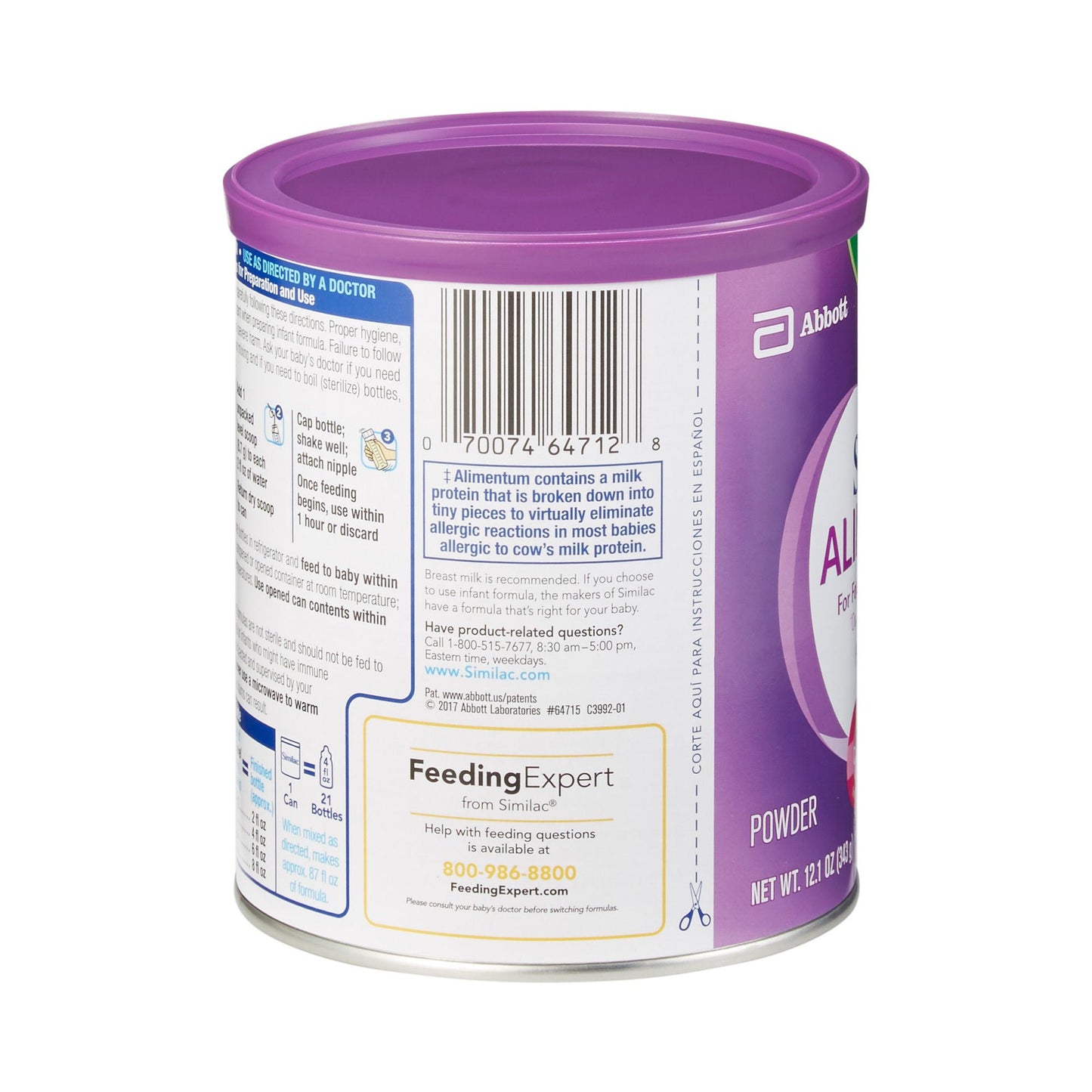 Similac® Alimentum® Infant Formula, can