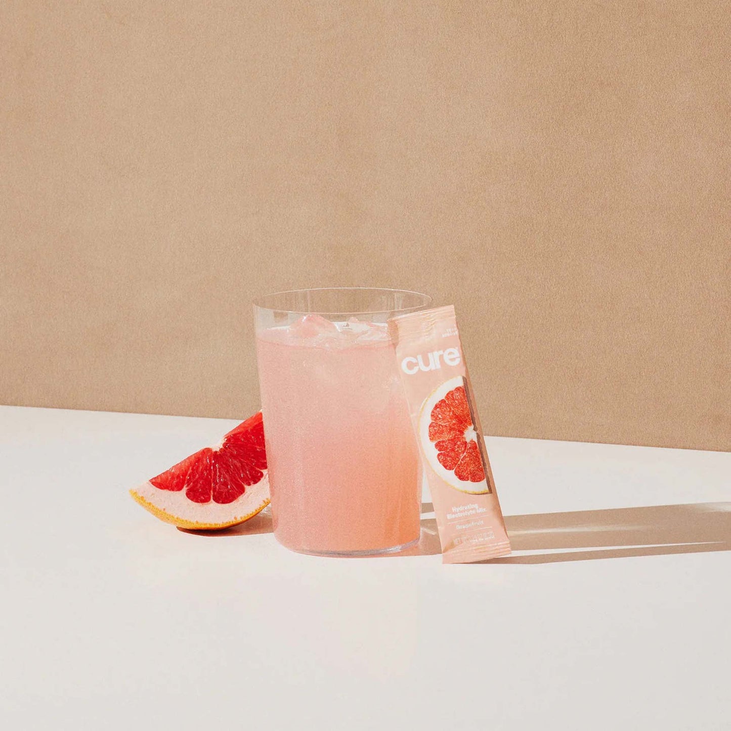 Cure Electrolyte Drink Mix made with Coconut Water, Grapefruit, 7.7-gram Packets