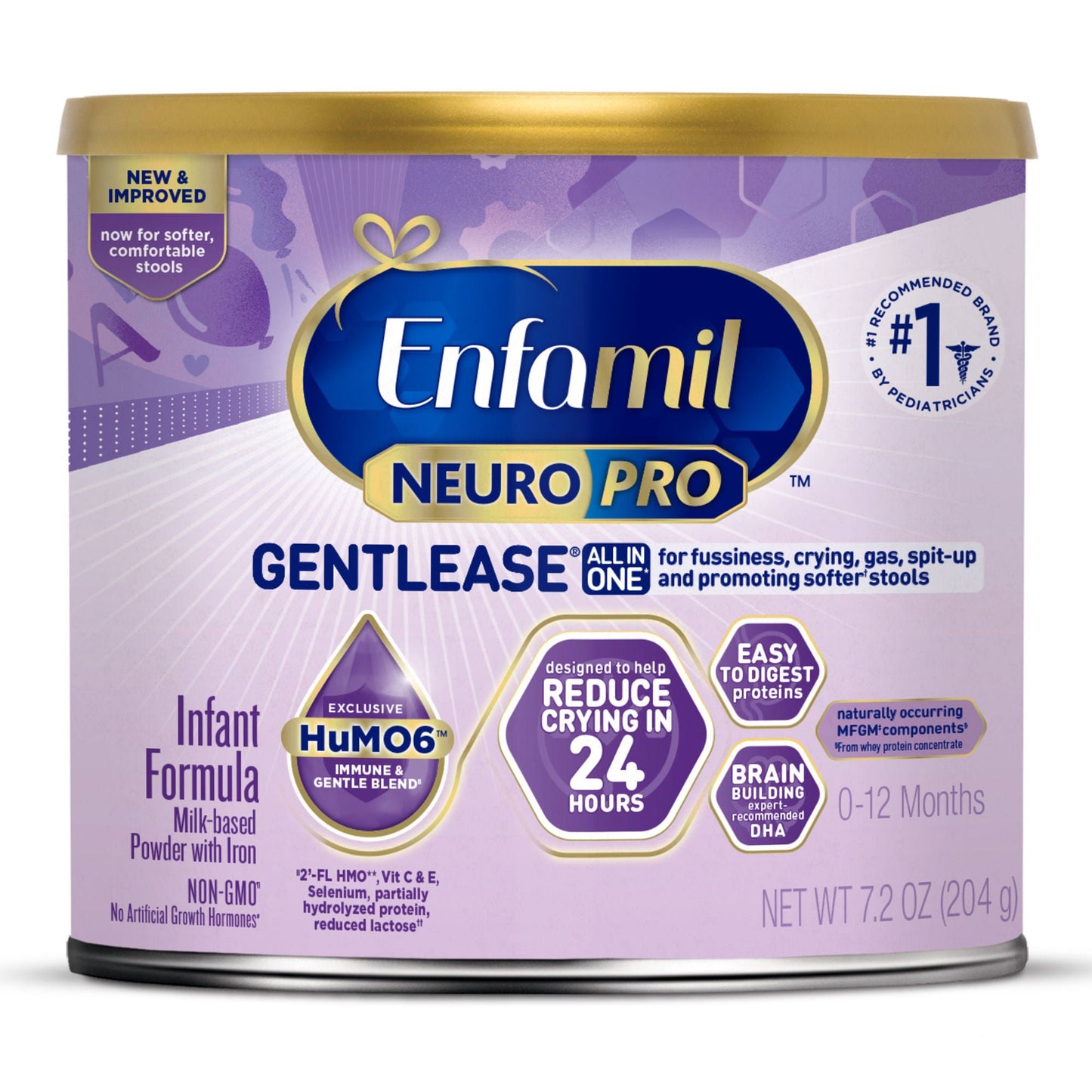 Enfamil NeuroPro Gentlease Infant Formula Unflavored Can Powder Milk-Based Crying / Spitup